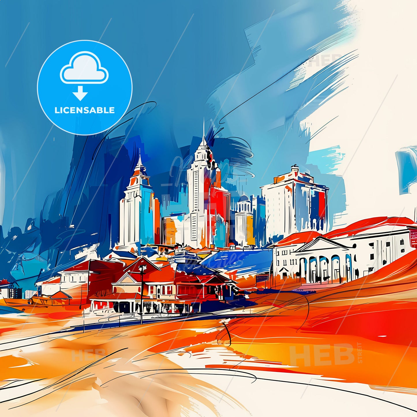 Vibrant Wichita Falls, Texas - A Painting Of A City