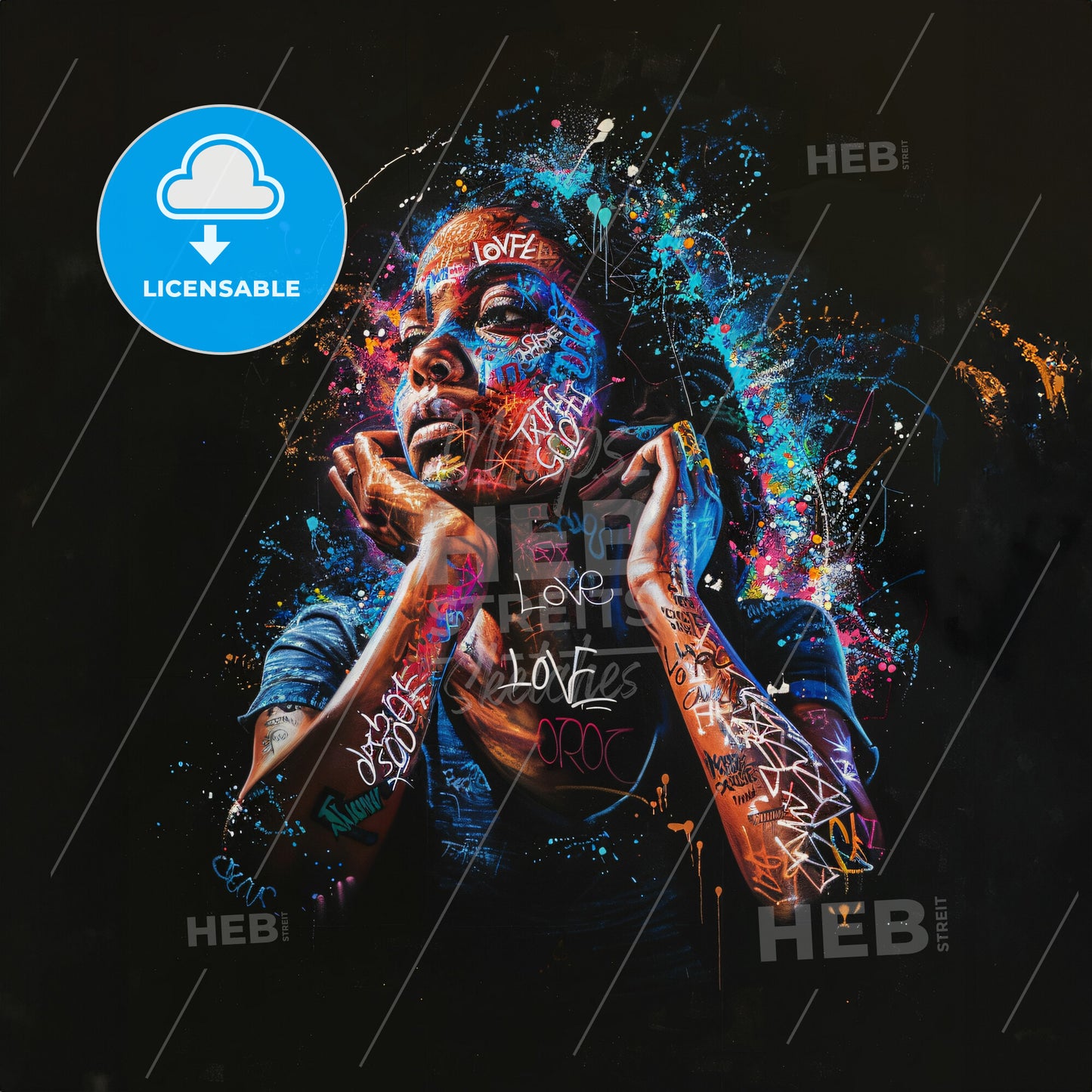 A Woman With Paint Splattered On Her Face