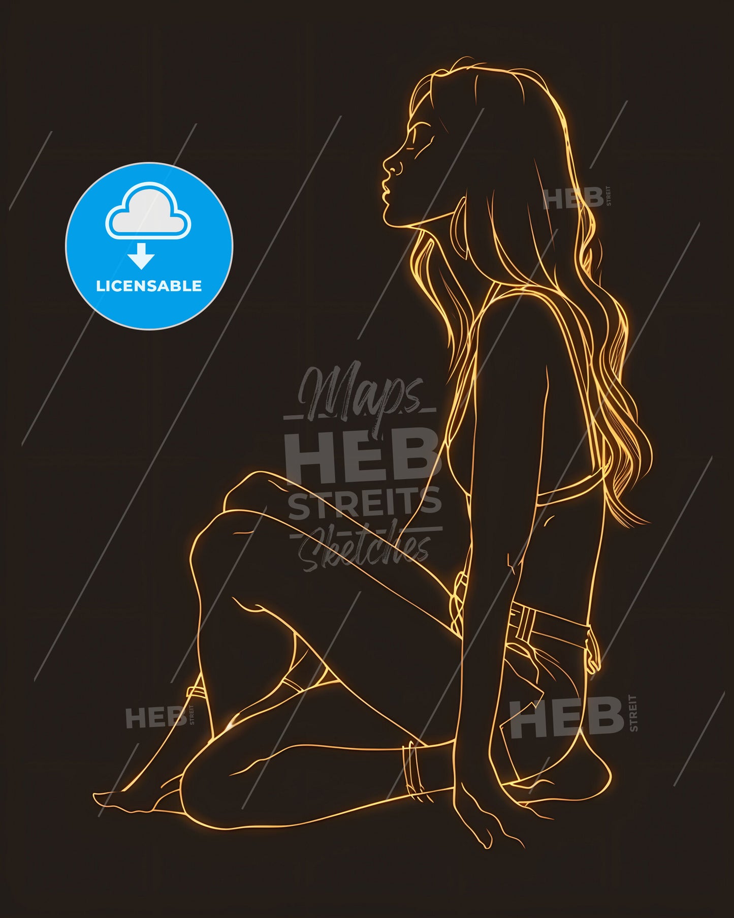 Abstract Woman Figure Painting, Minimalist Line Art, Wall Art, Home Decor, Modern Artwork