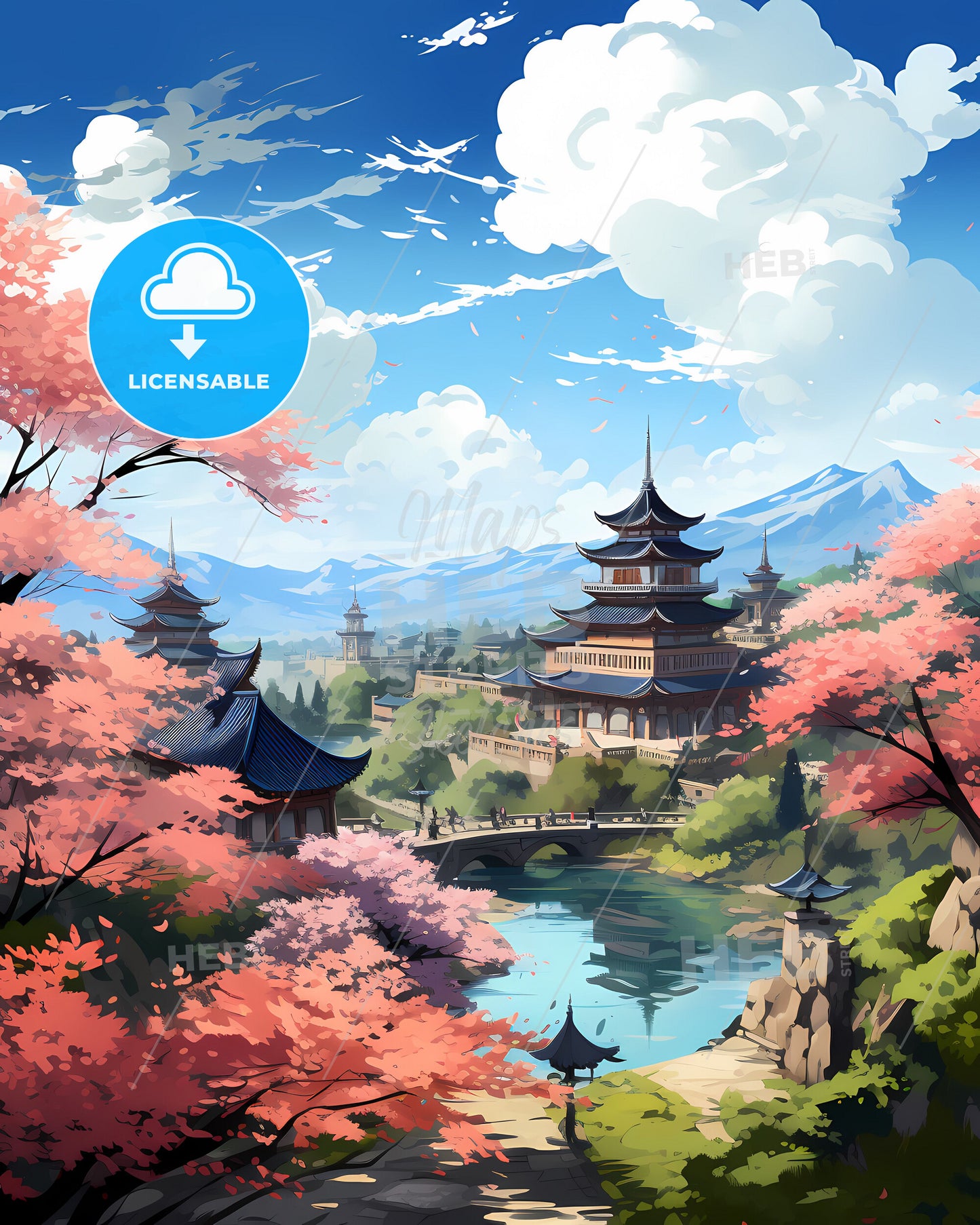 Xuzhou China Skyline Cityscape Cityscape River Art Artistic Landscape Painting Vibrant Brushstrokes Canvas