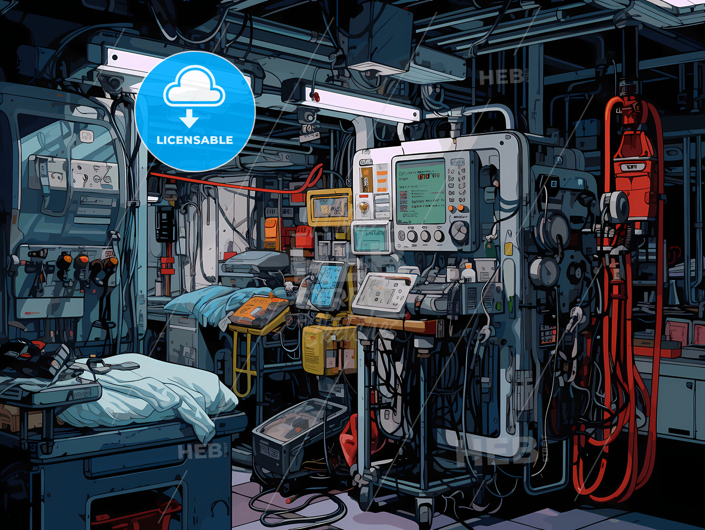 Room With Machines And Cords