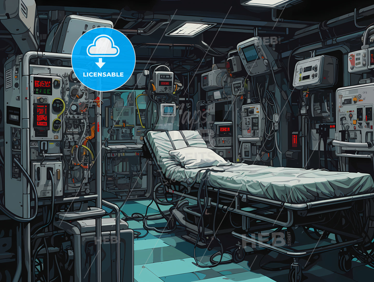 Room With A Bed And Many Devices