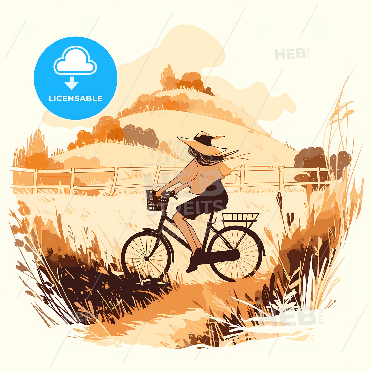 Woman Riding A Bicycle