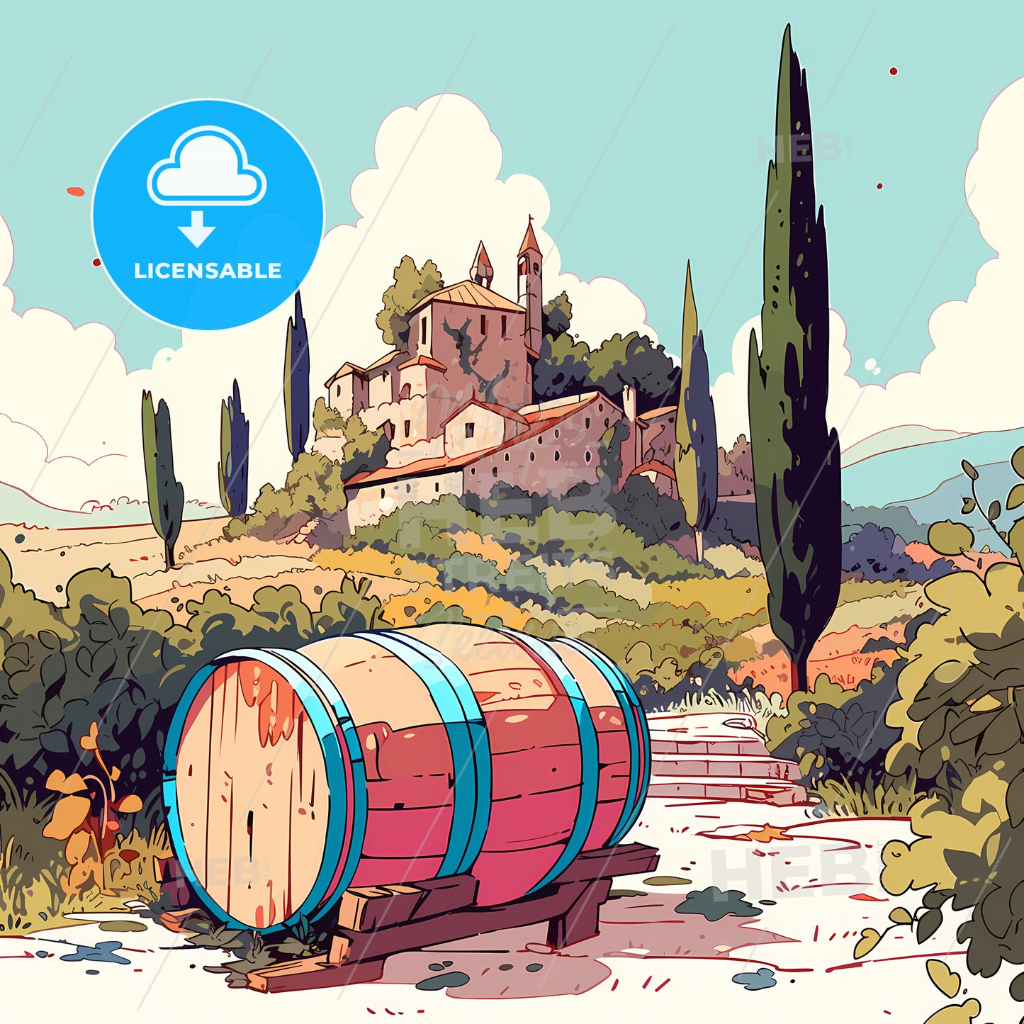 Barrel On A Bench In Front Of A Building