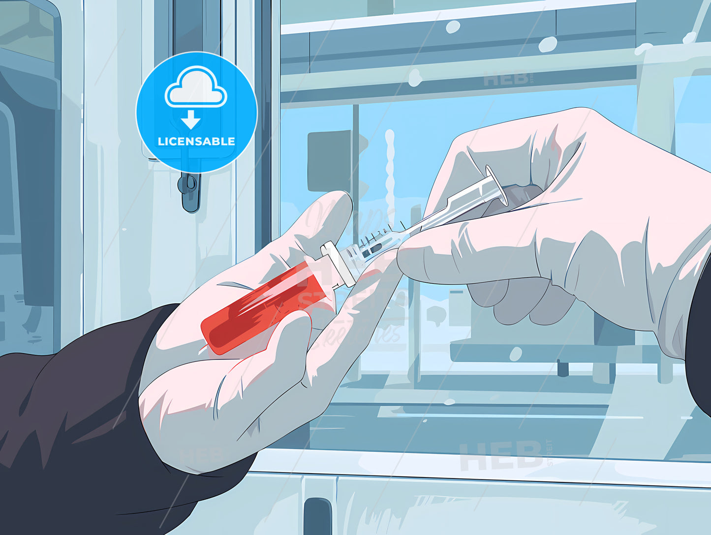 Person Holding A Syringe And A Needle