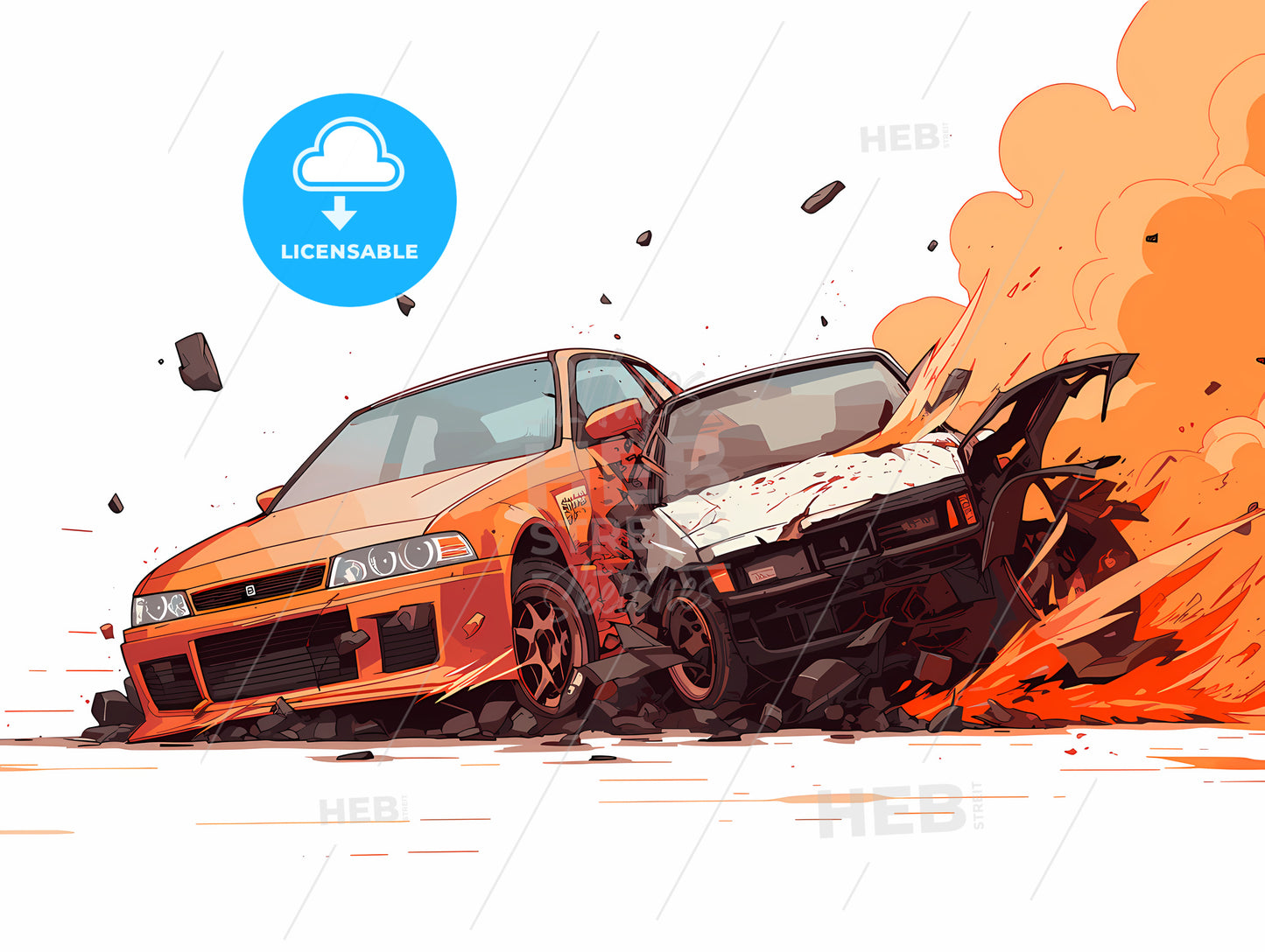 Two Cars Crashed Into Rocks