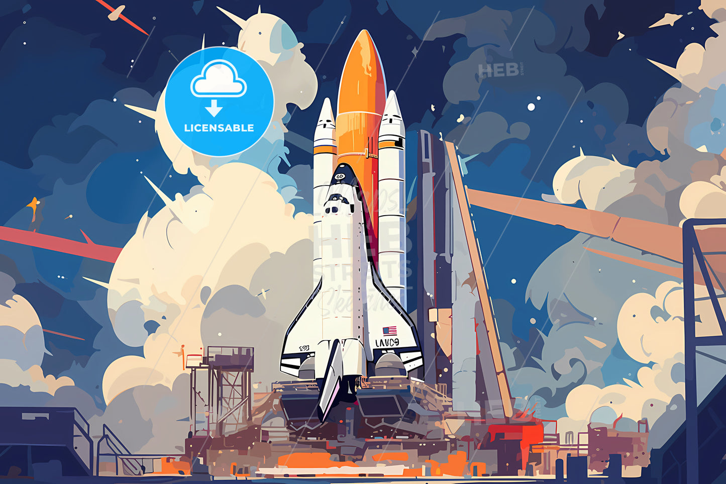 Space Shuttle Taking Off