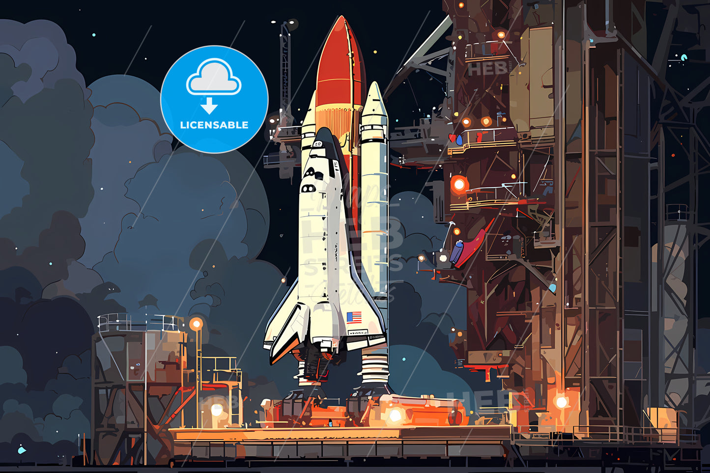 Space Shuttles Taking Off