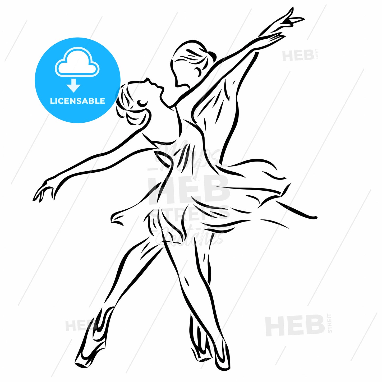 Drawing Of Two Women Dancing