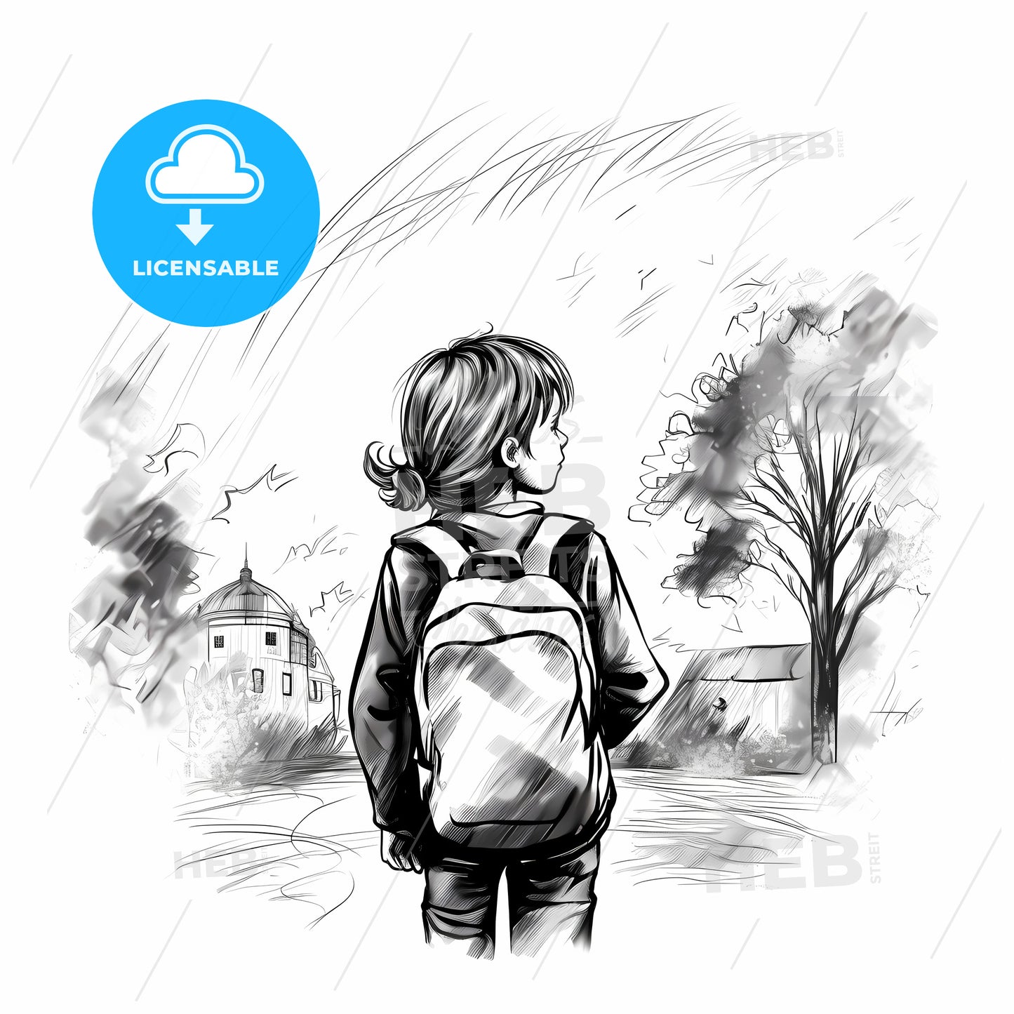 Child Looking At A Storm