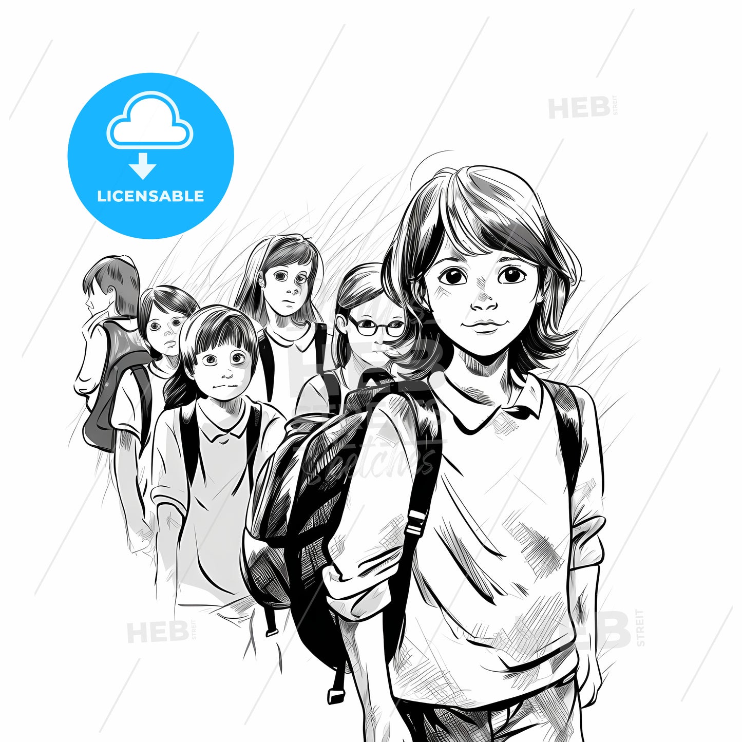 Group Of Children Walking