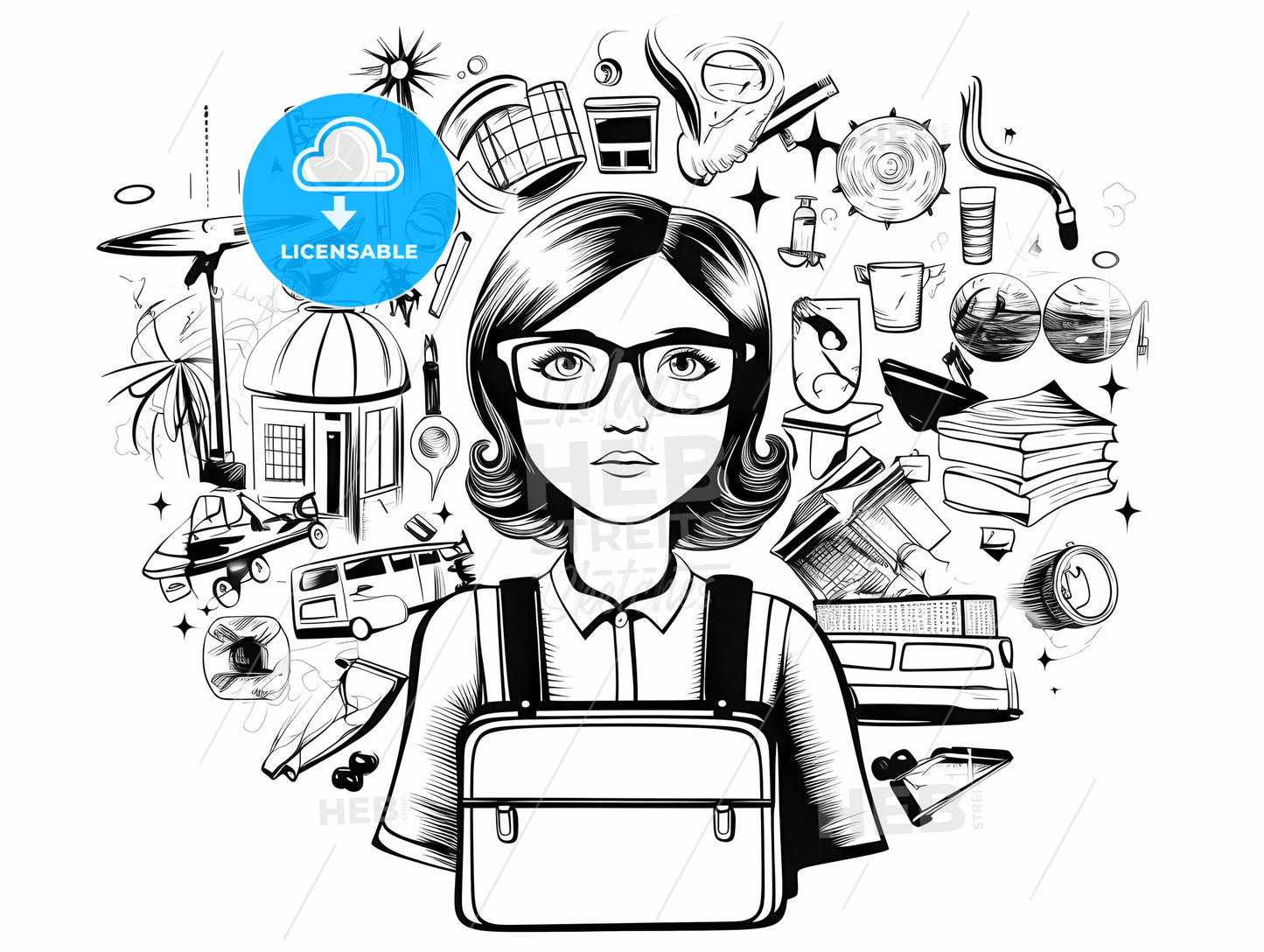 Woman With Glasses And A Bag