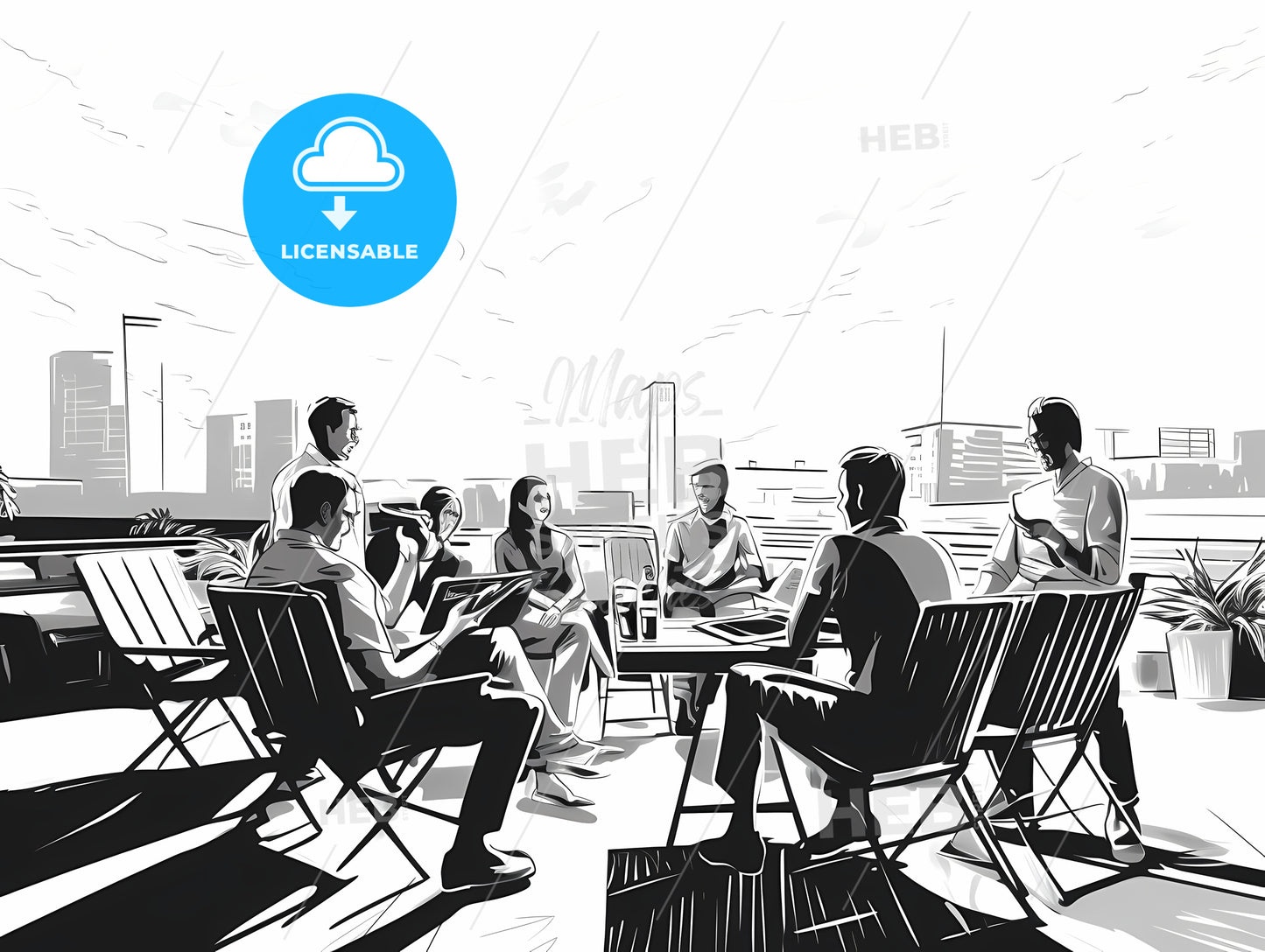 Group Of People Sitting At A Table