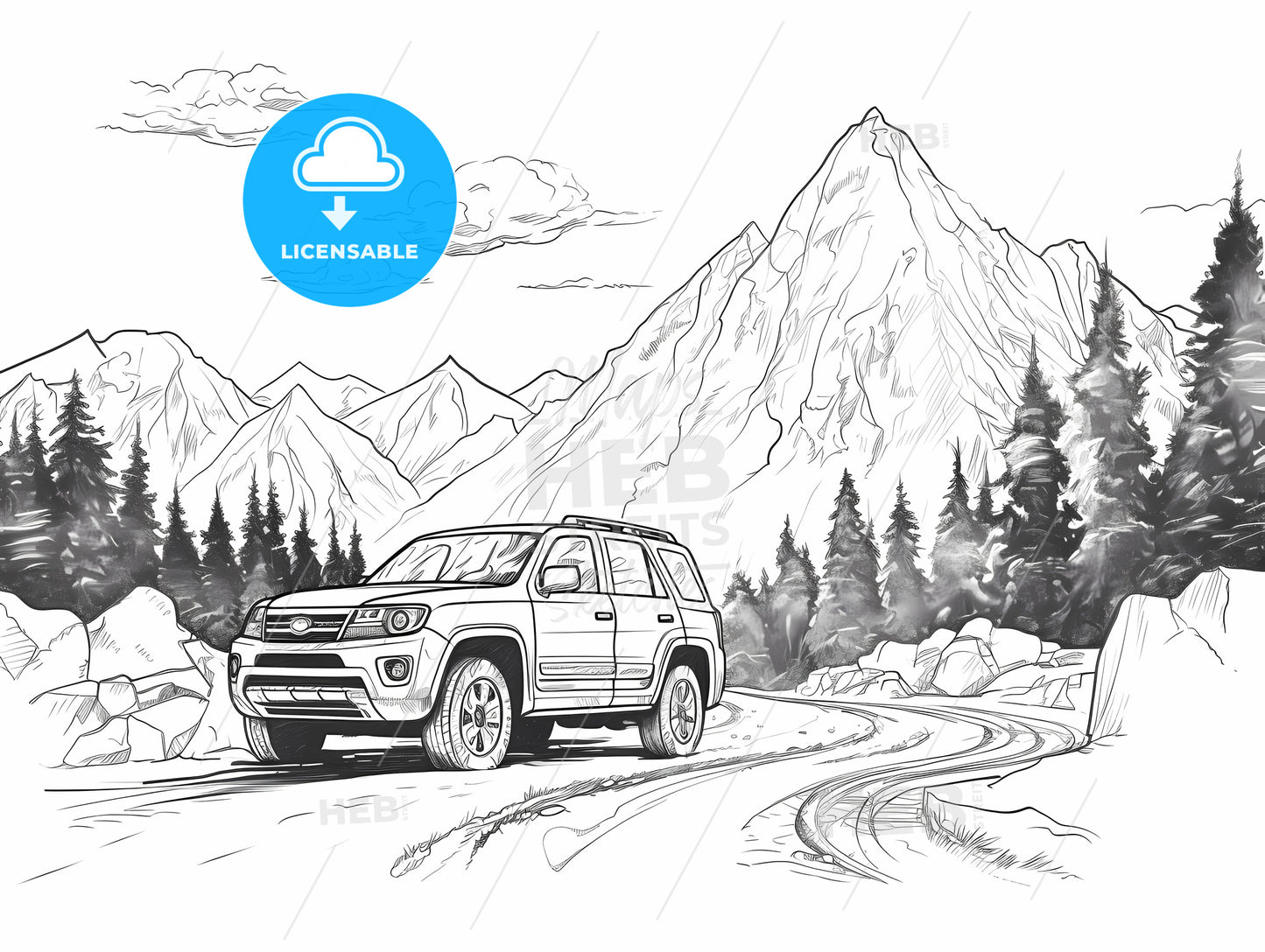 Car On A Road With Mountains In The Background