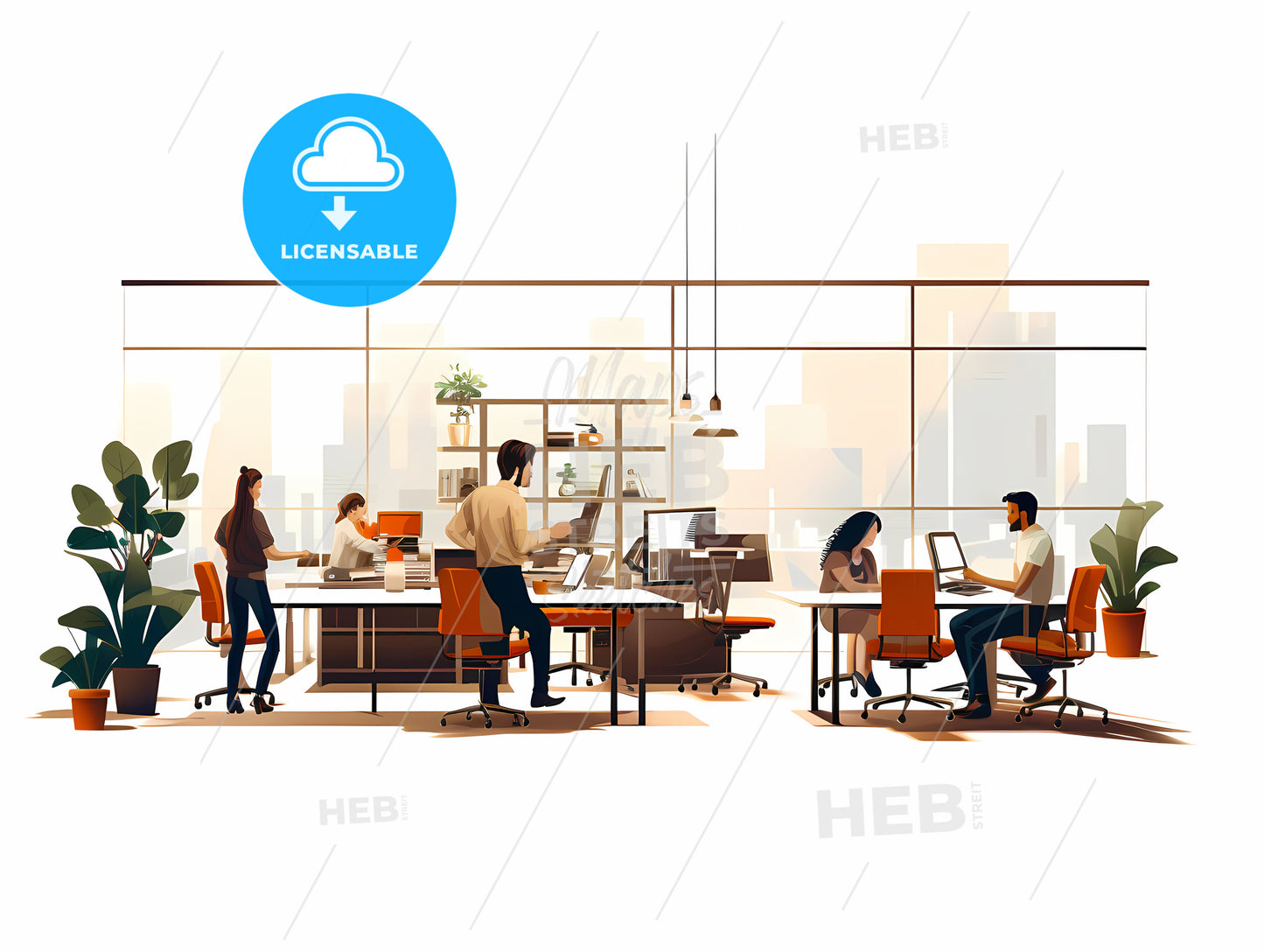 Group Of People Working In An Office