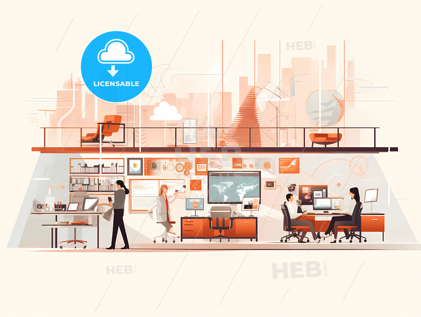 Group Of People In An Office