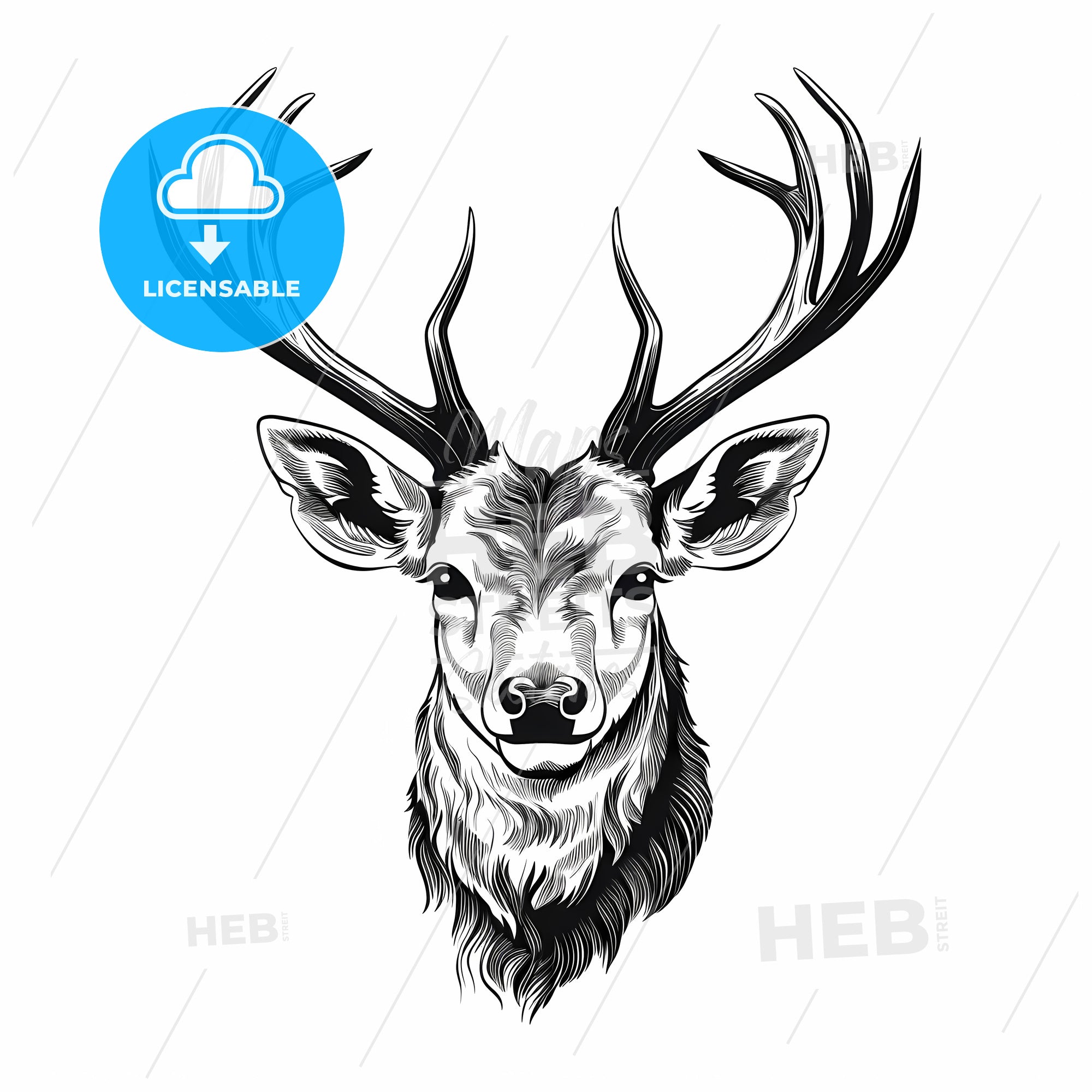 reindeer head drawing