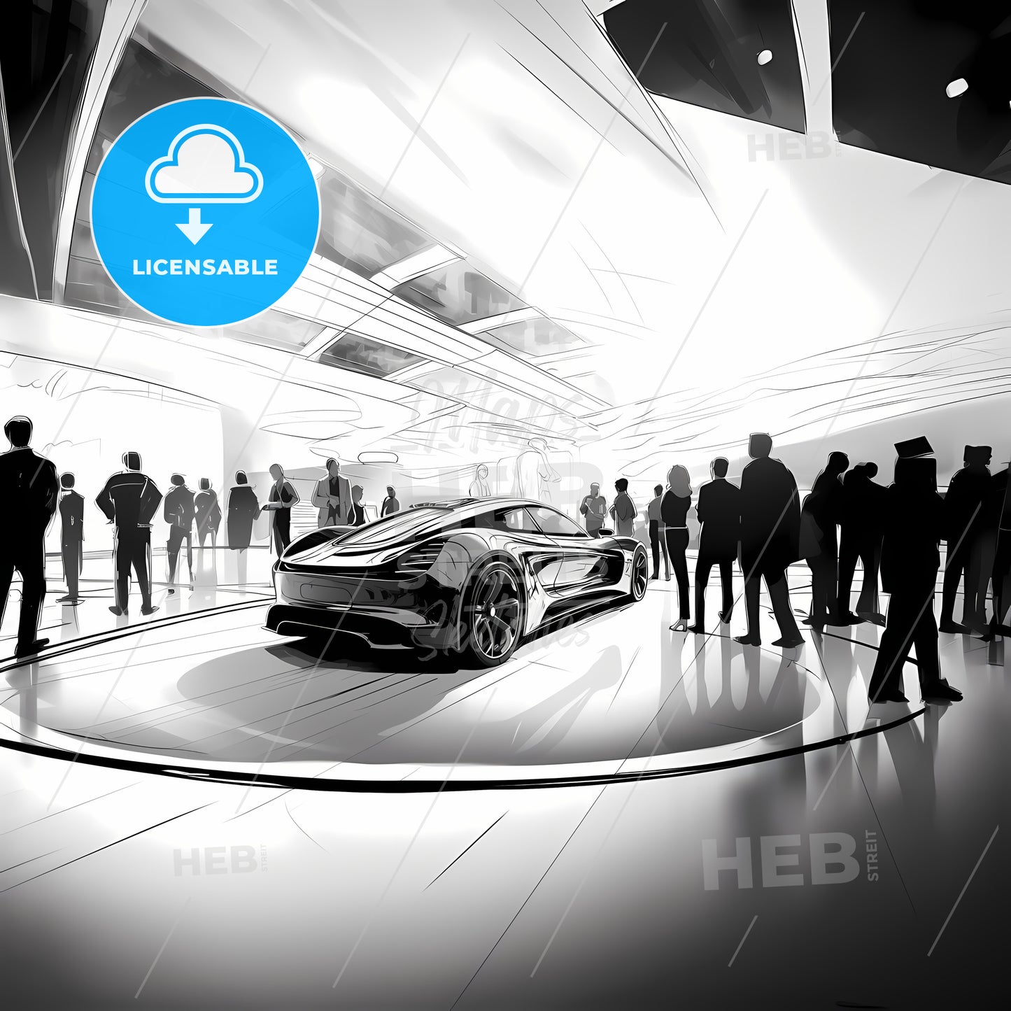 A Group Of People Standing Around A Car