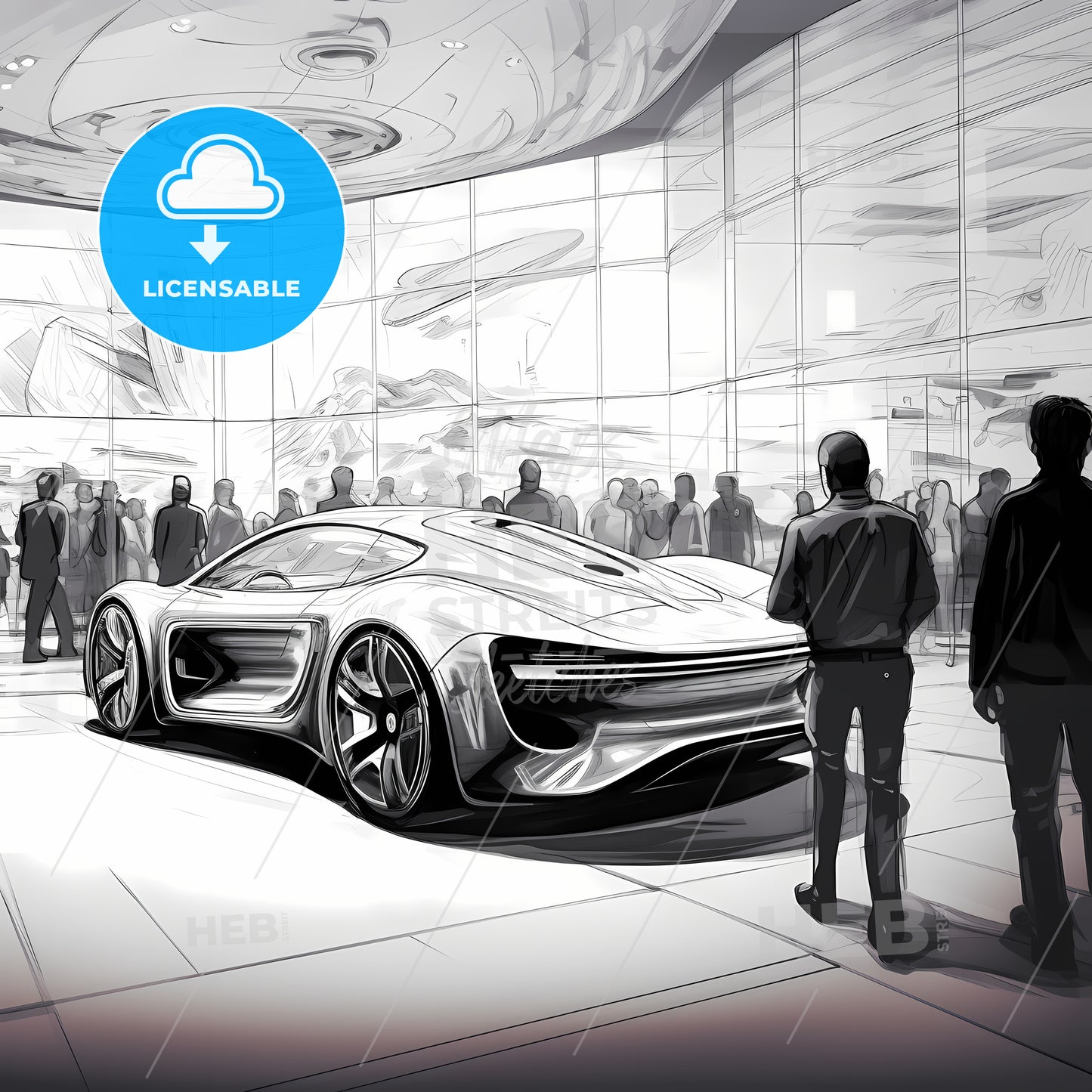 A Drawing Of A Sports Car