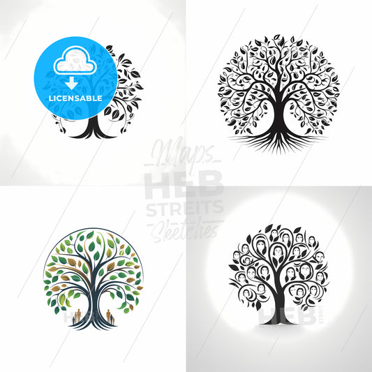 Group Of Images Of A Tree