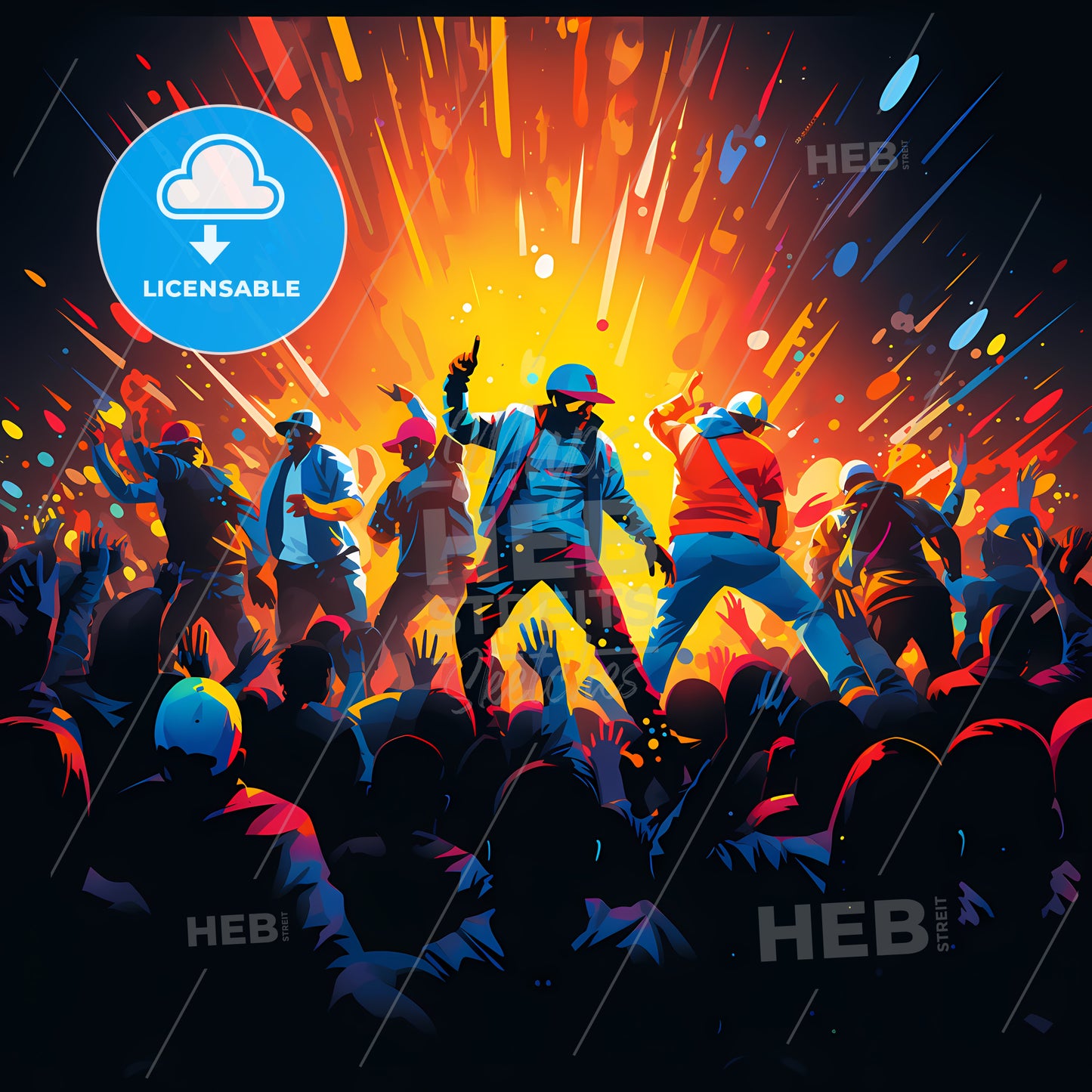 Group Of People Dancing In Front Of A Crowd