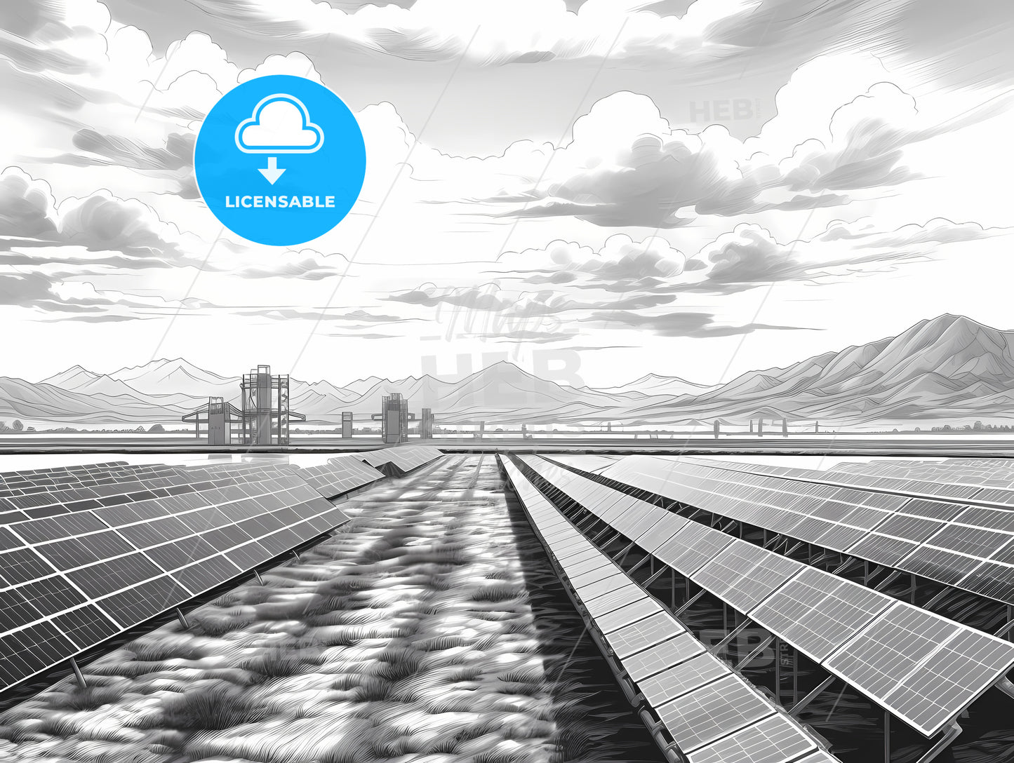 Solar Panels In A Field