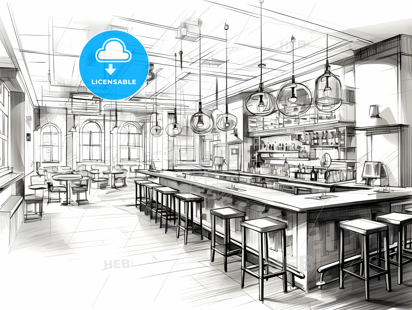 Drawing Of A Restaurant