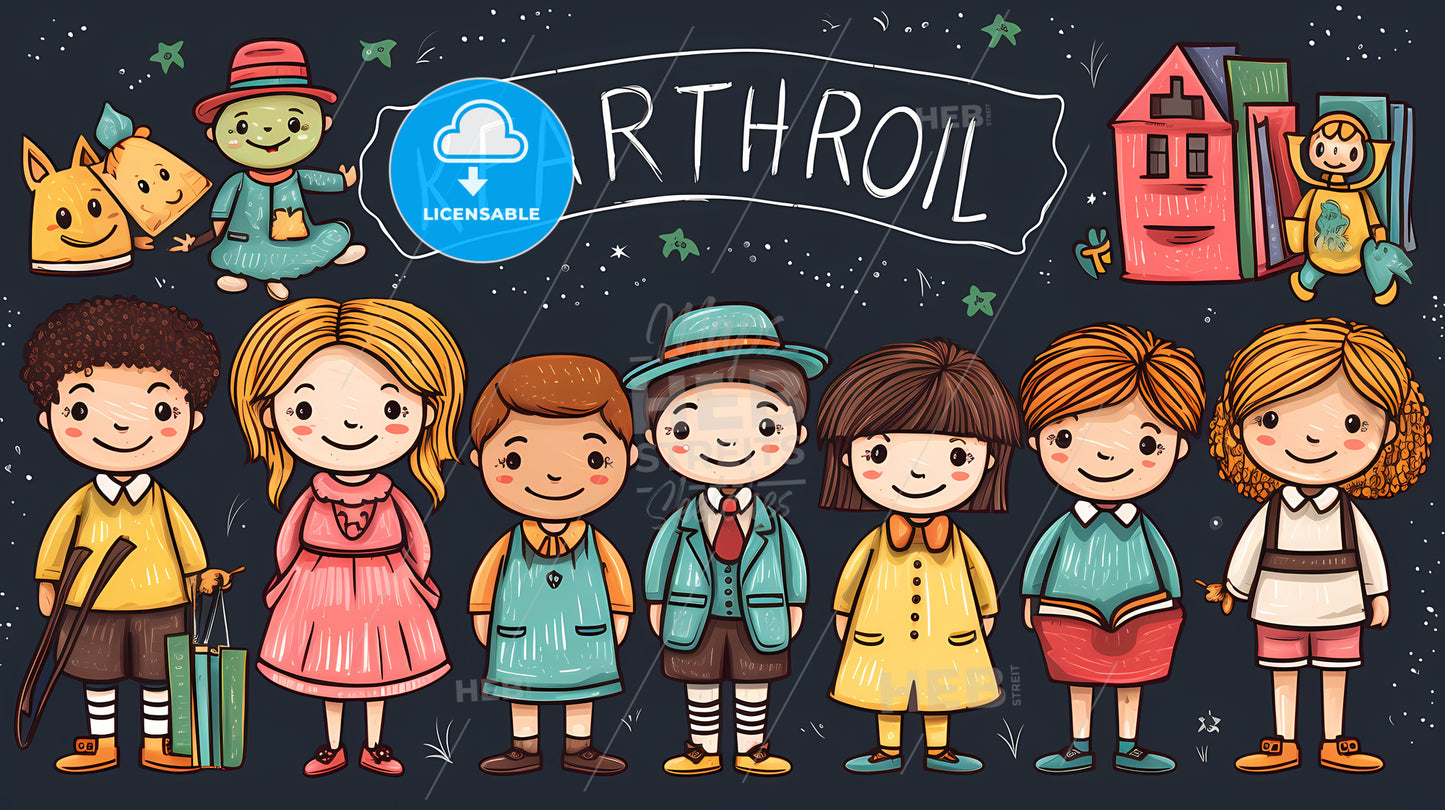 Group Of Children Standing Together