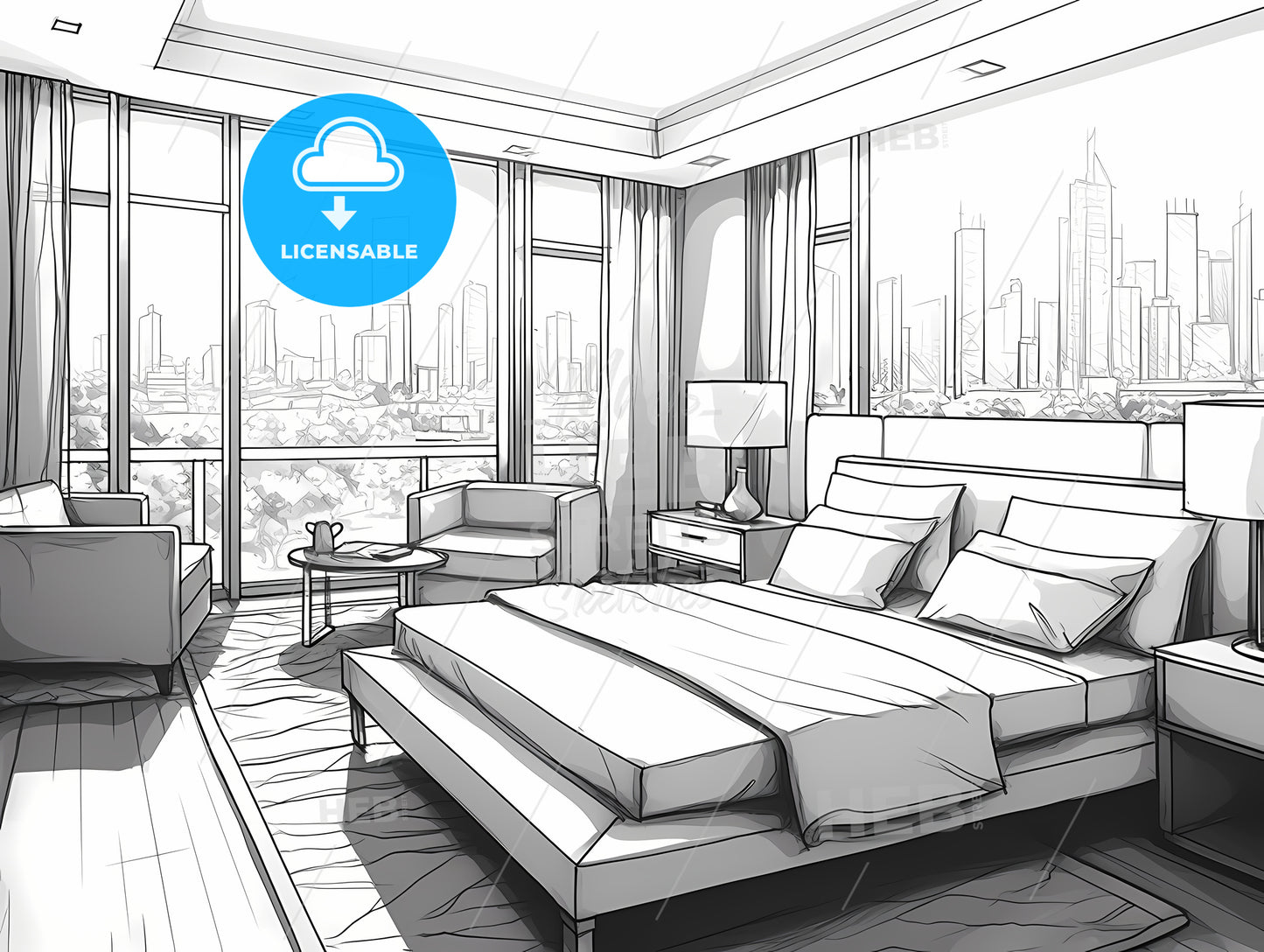 Drawing Of A Bedroom