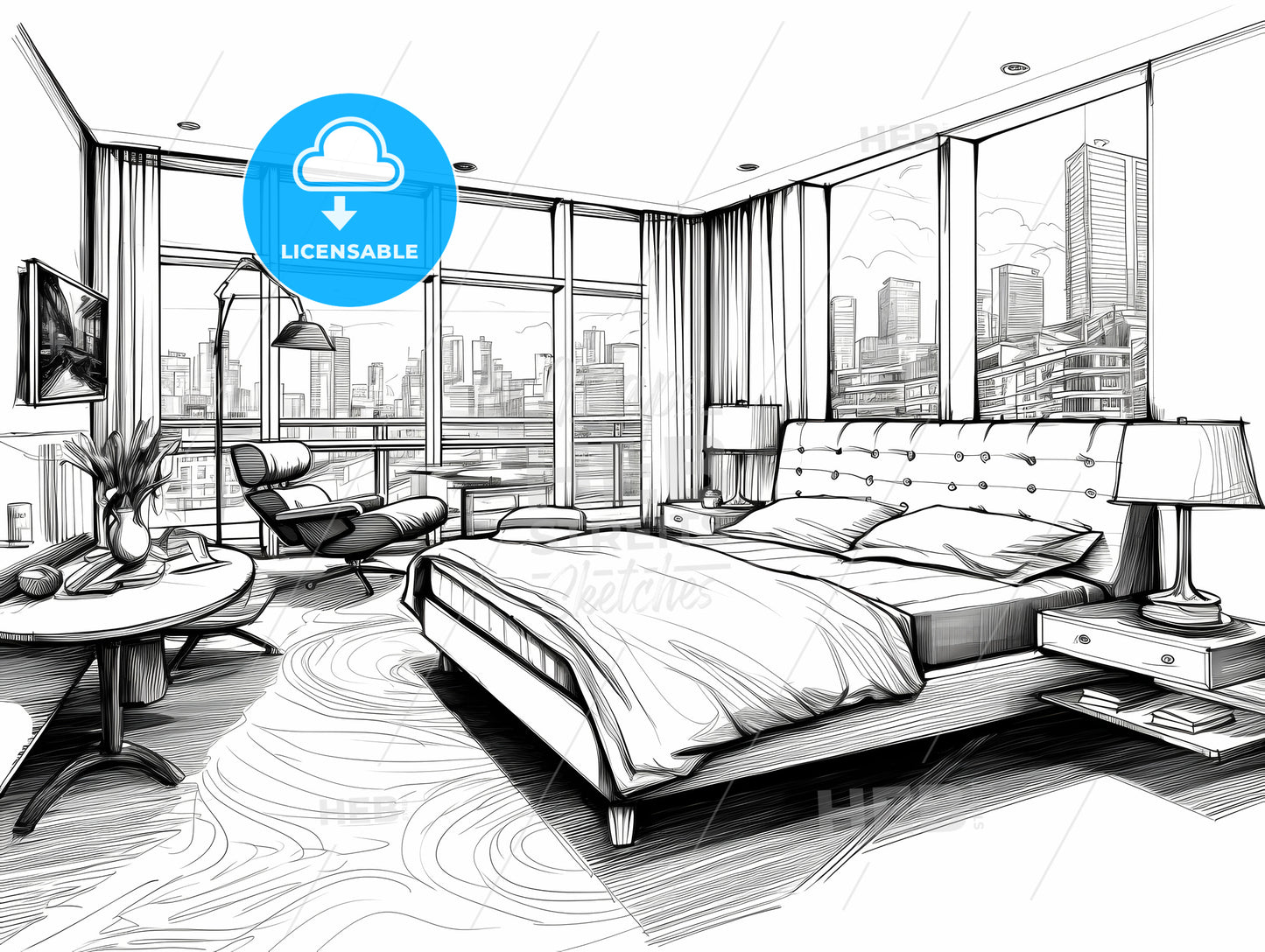 Drawing Of A Bedroom