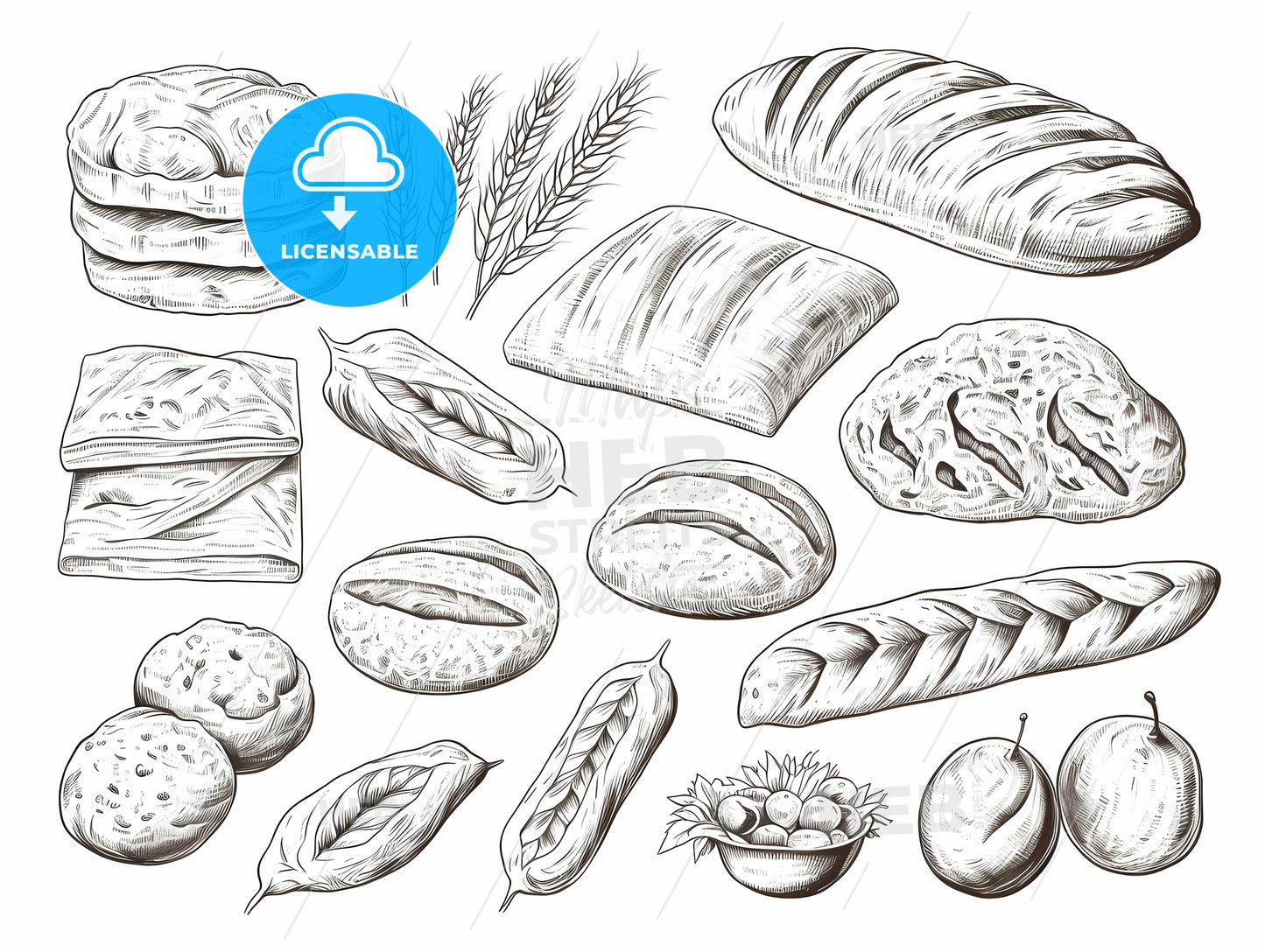 Group Of Breads And Bread