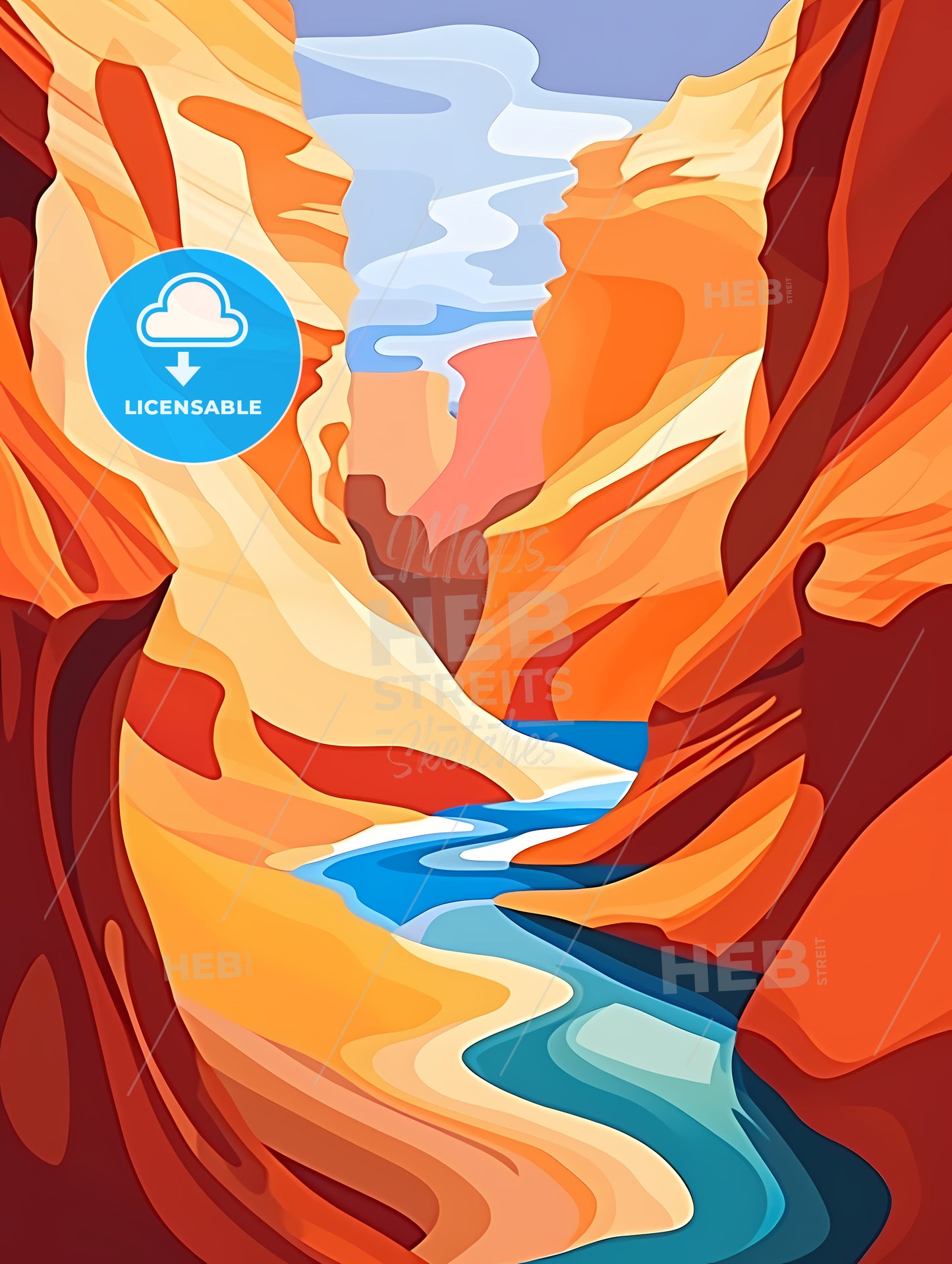 River Running Through A Canyon