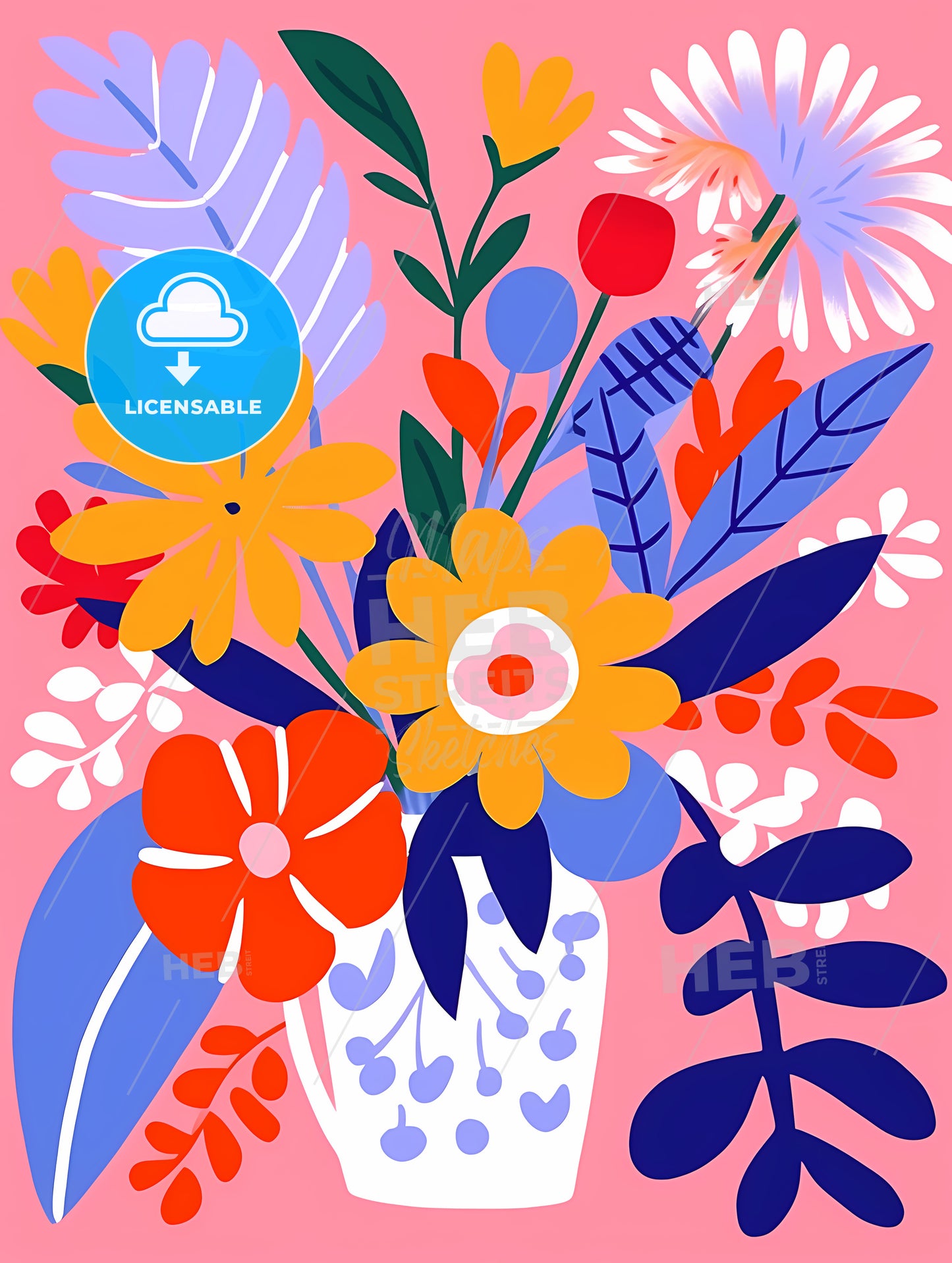 Colorful Flowers In A Vase