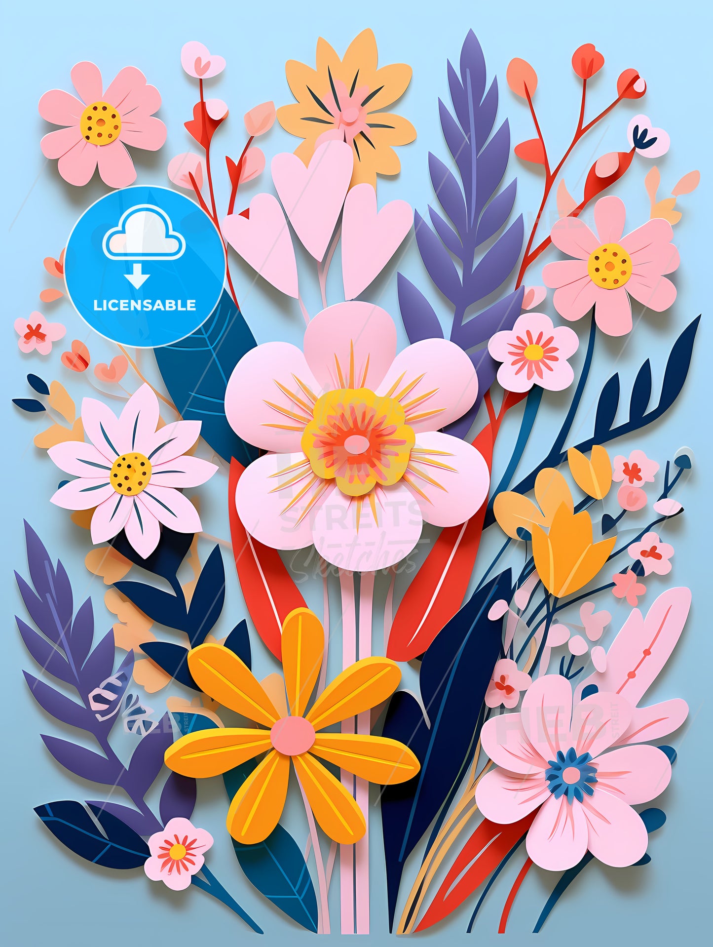 Paper Cut Out Of Flowers