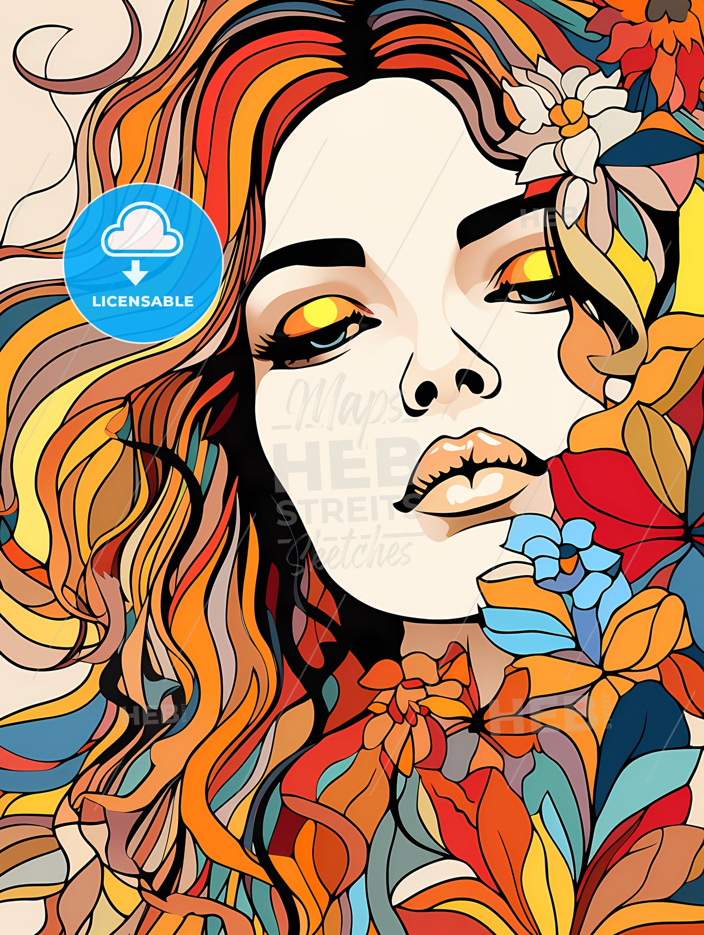 Woman With Colorful Hair