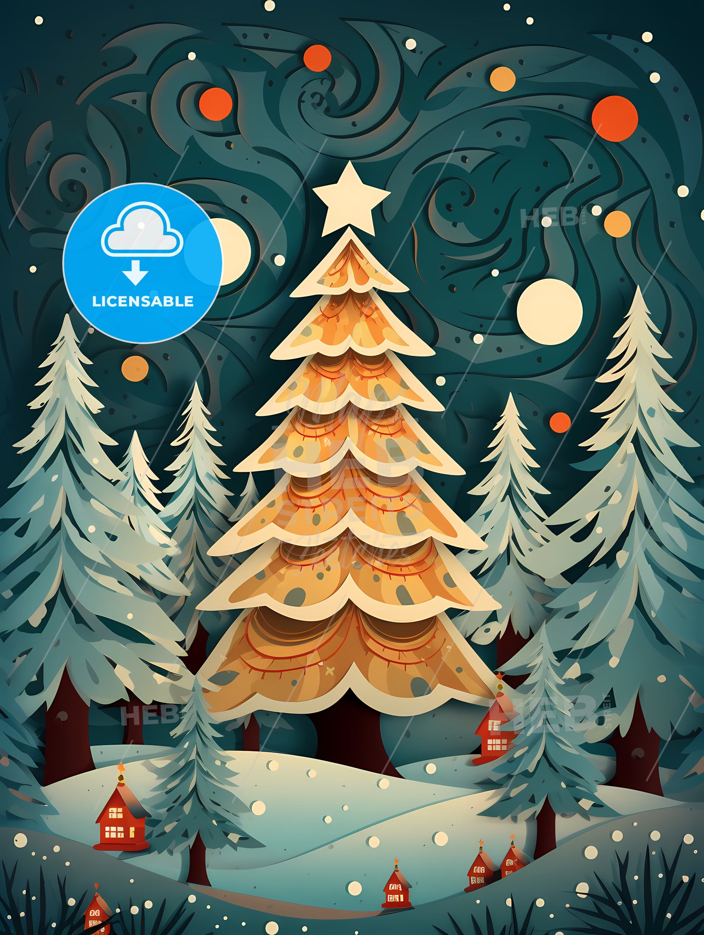 Paper Cut Out Of A Christmas Tree