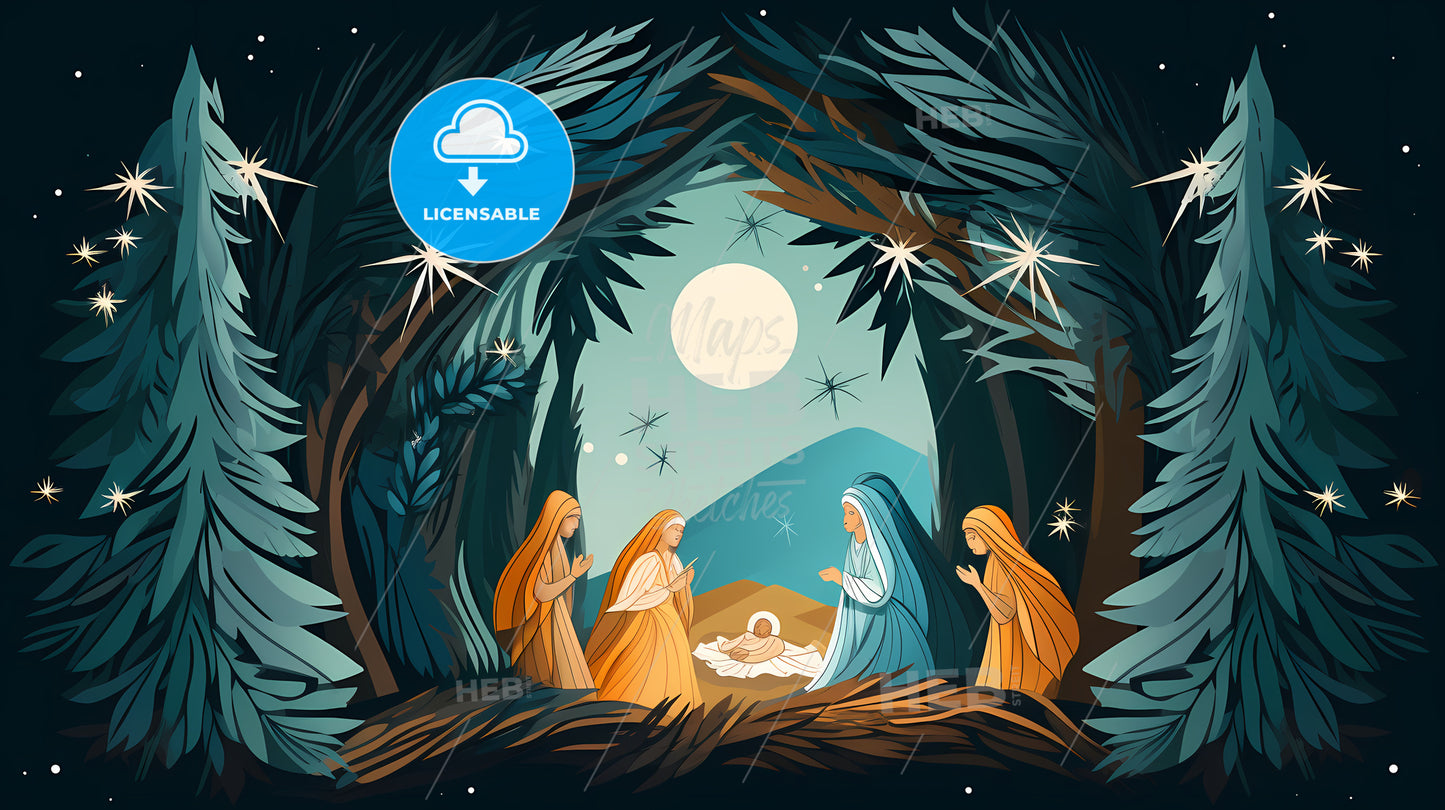 A Group Of People In A Cave