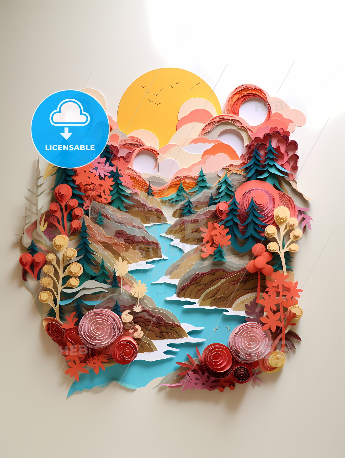 Paper Cut Out Of A Landscape