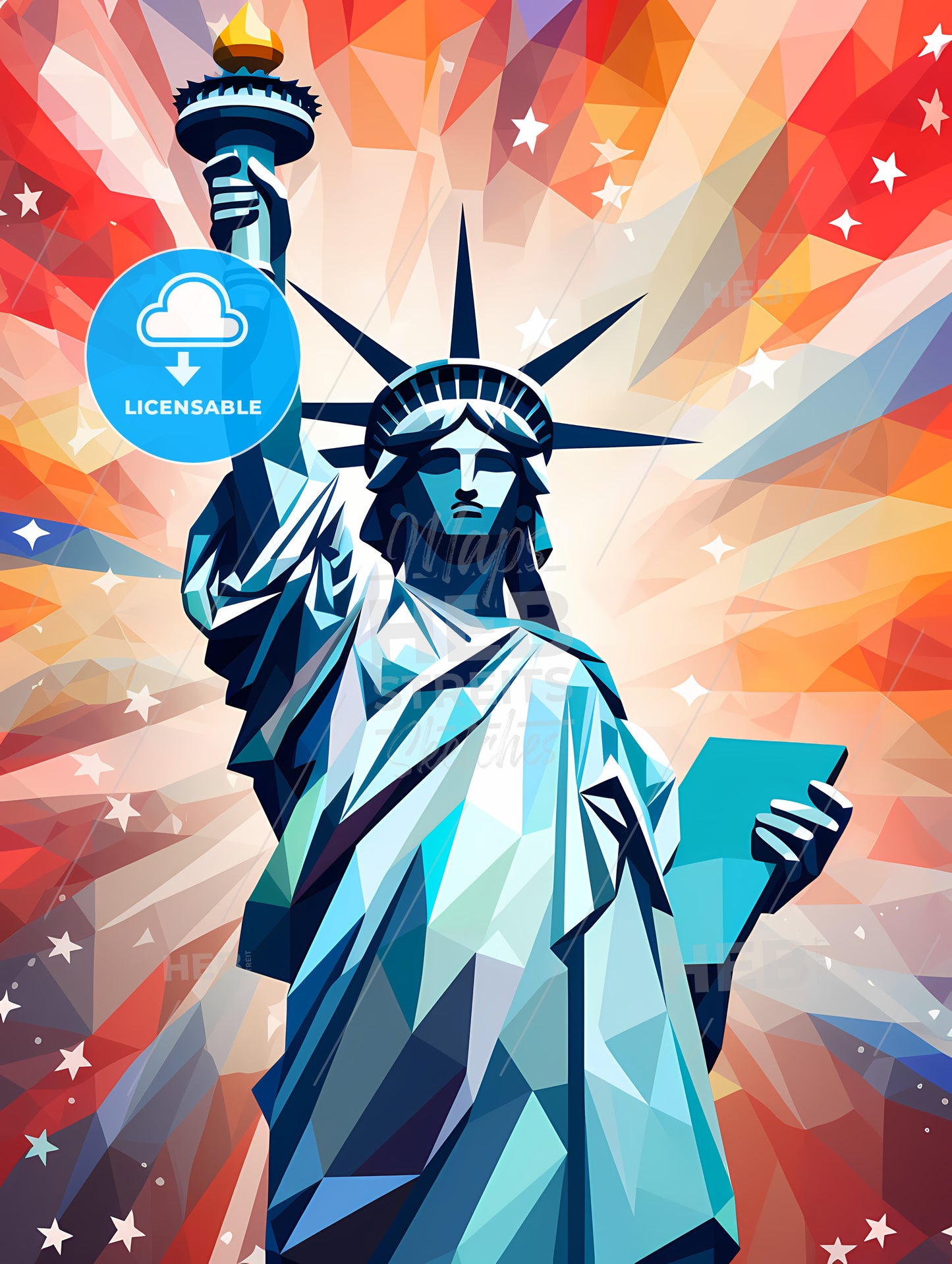 Statue Of Liberty With A Torch And A Book