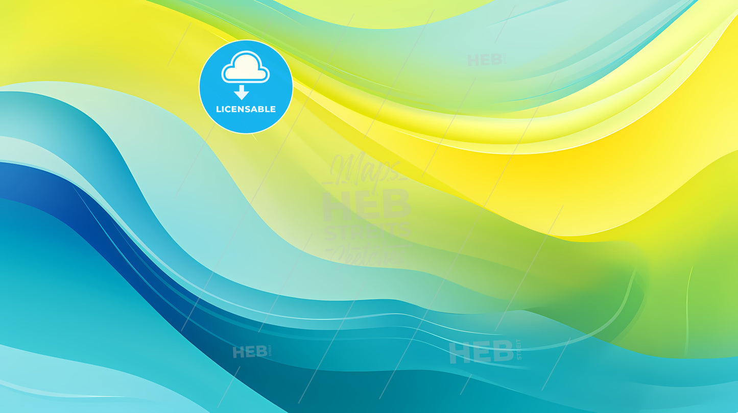 Blue And Yellow Wavy Lines