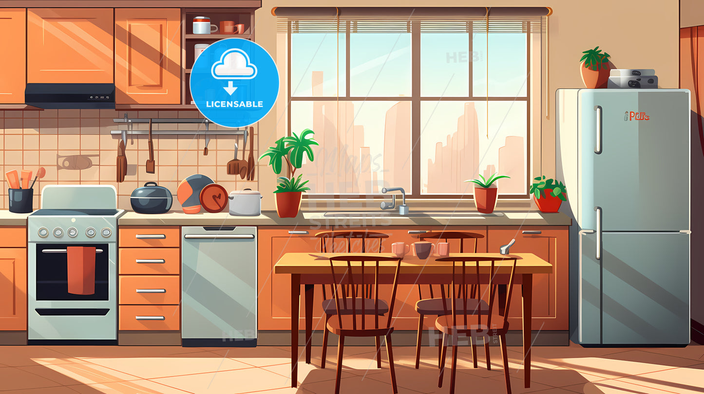 Kitchen With A Table And Chairs