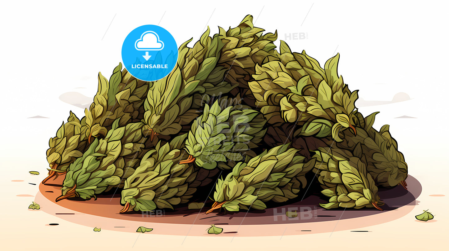 Pile Of Leaves On A Surface