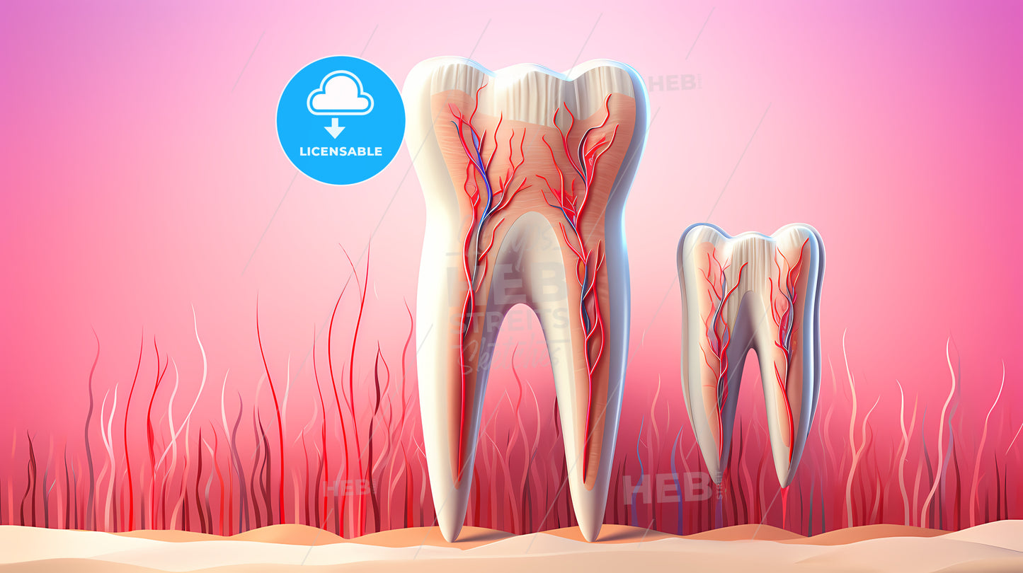 Diagram Of Teeth With Red Veins