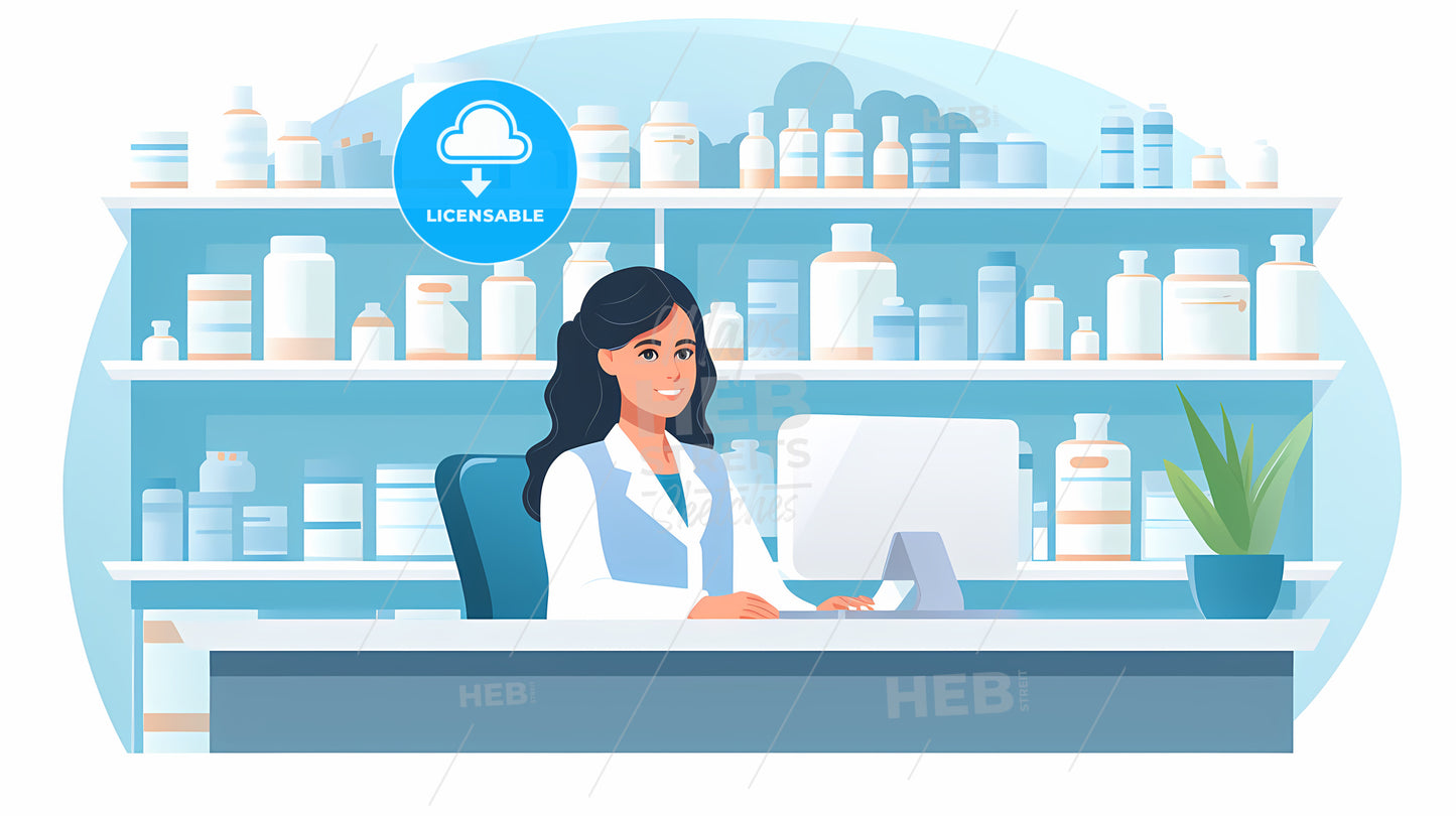 Woman Sitting At A Desk In Front Of A Computer