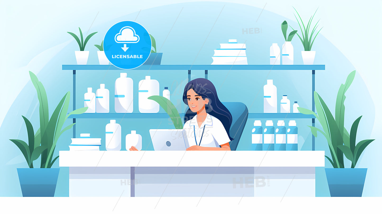 Woman Sitting At A Desk With A Laptop