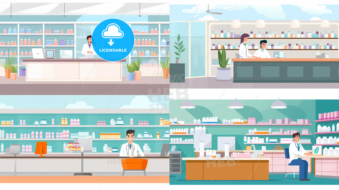 Group Of People In A Pharmacy