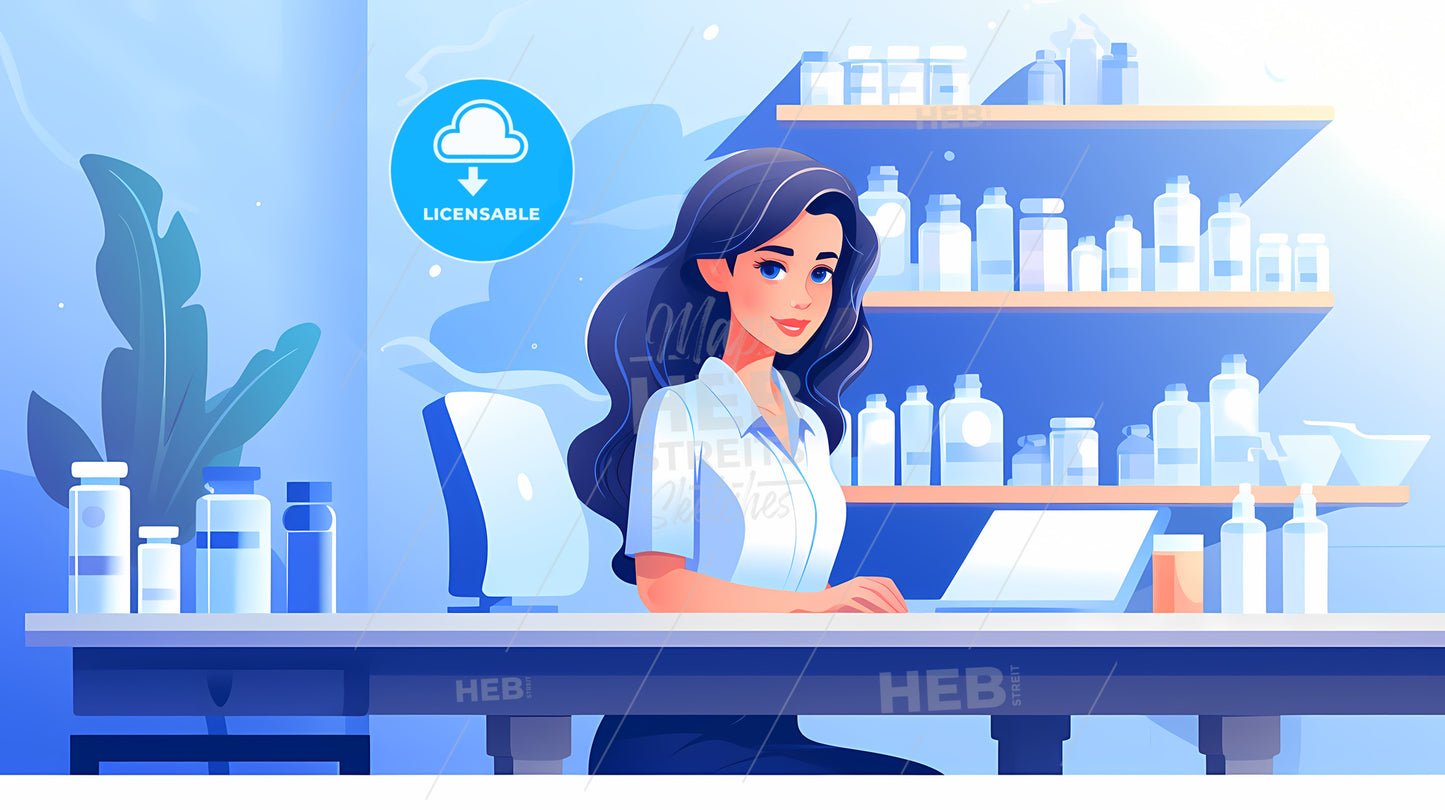 Woman Sitting At A Desk