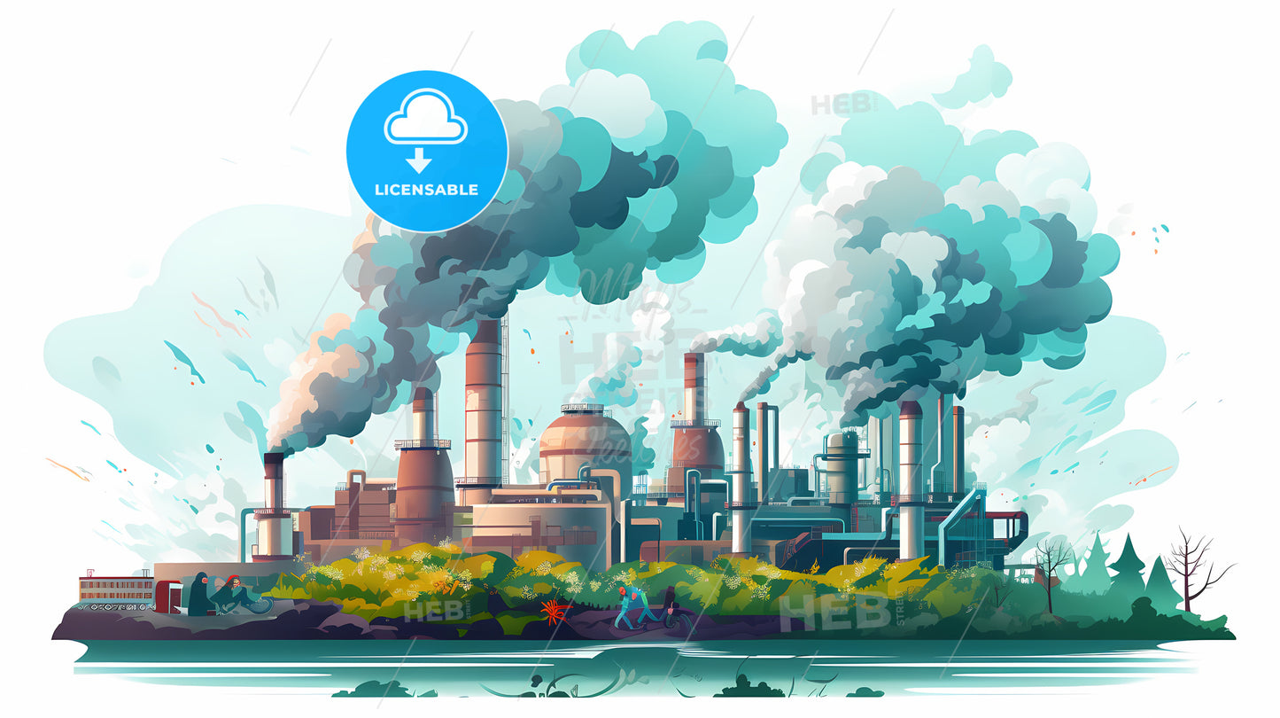 Factory With Smoke Coming Out Of It