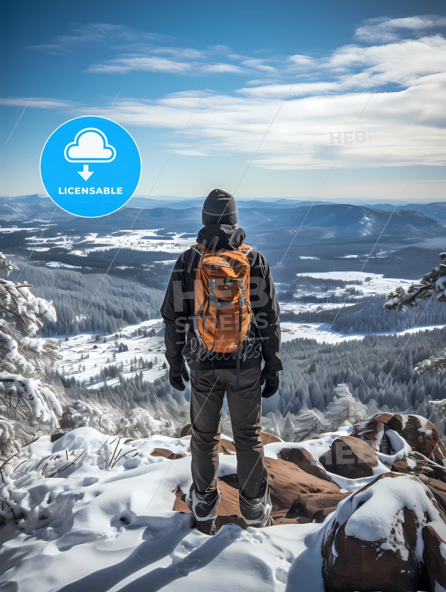Person Standing On A Rock Looking At A Valley