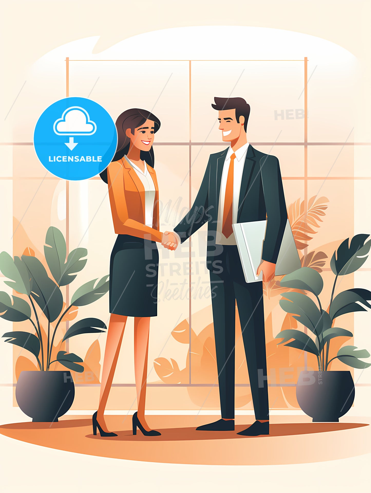 Man And Woman Shaking Hands